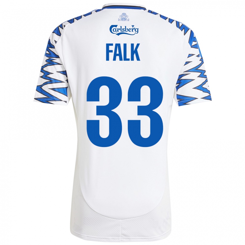 Mulher Camisola Rasmus Falk #33 Céu Branco Azul Principal 2024/25 Camisa