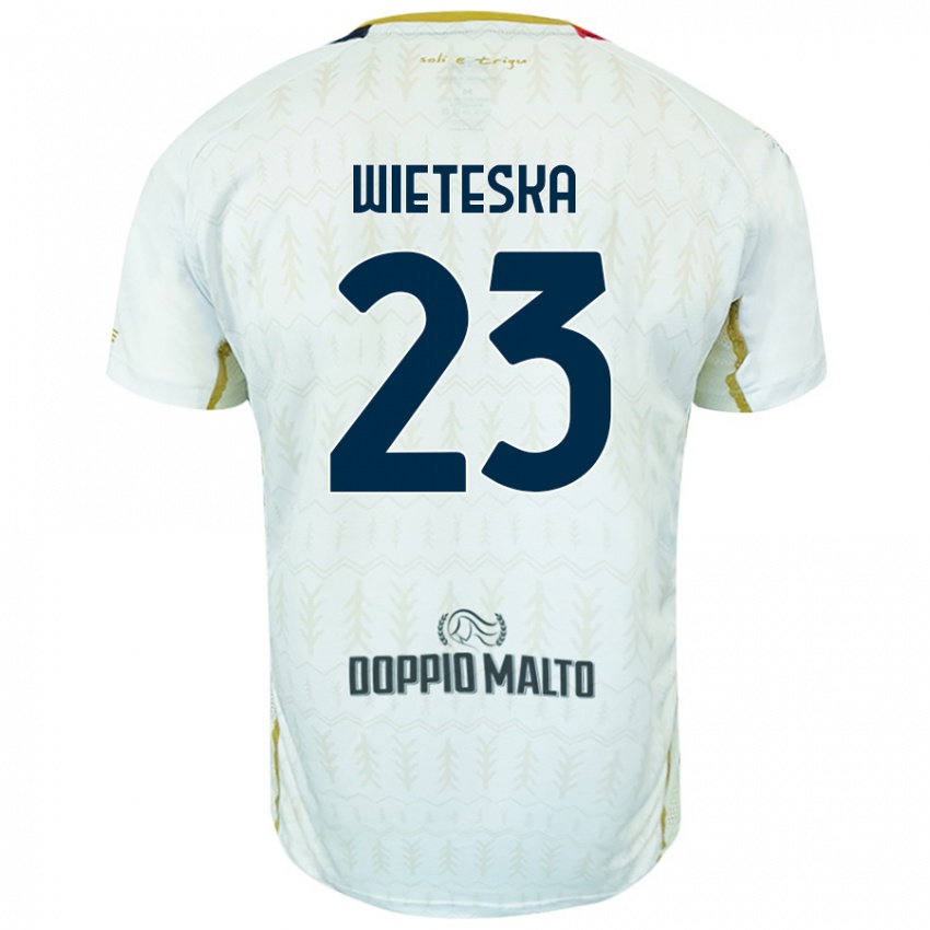 Mulher Camisola Mateusz Wieteska #23 Branco Alternativa 2024/25 Camisa