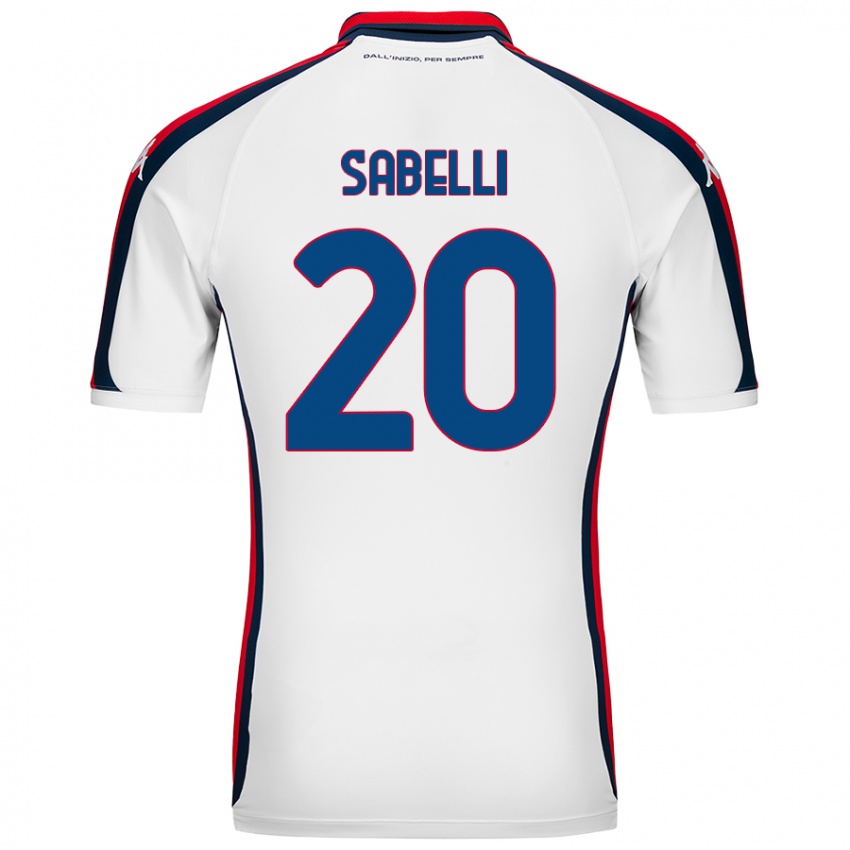 Mulher Camisola Stefano Sabelli #20 Branco Alternativa 2024/25 Camisa