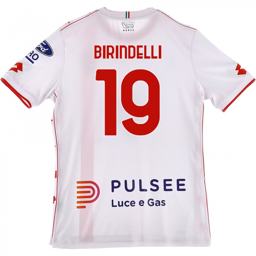 Mulher Camisola Samuele Birindelli #19 Branco Vermelho Alternativa 2024/25 Camisa