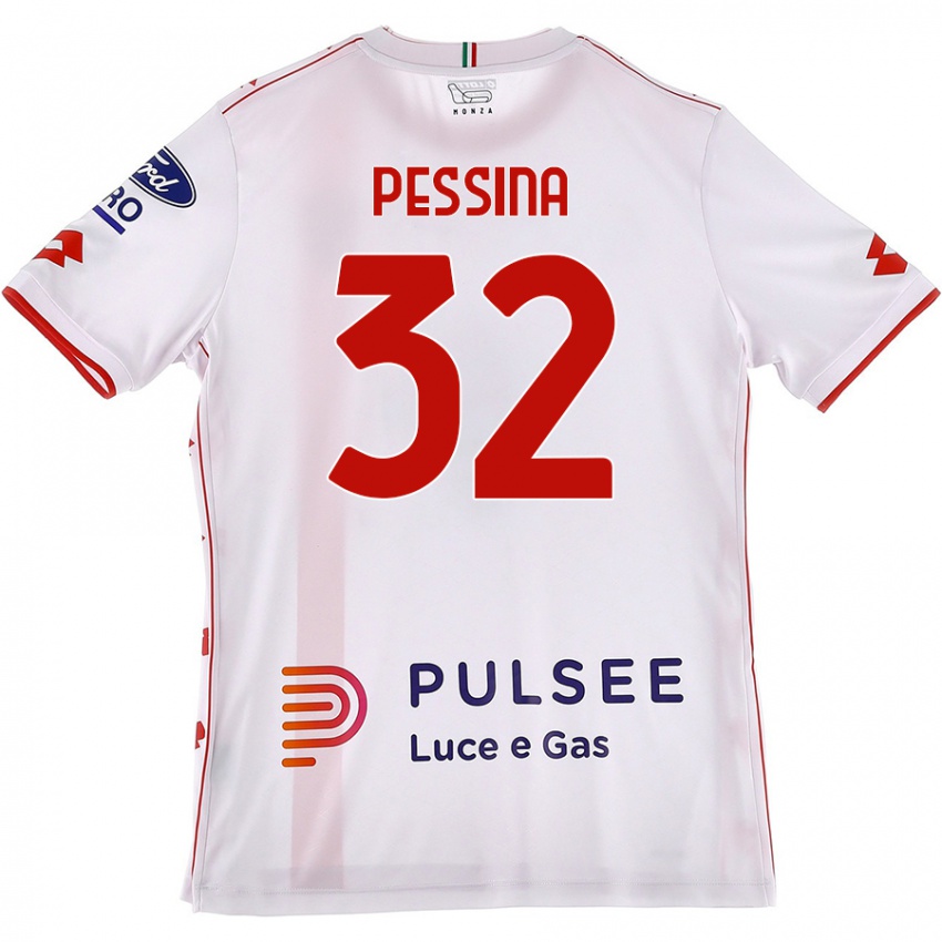 Mulher Camisola Matteo Pessina #32 Branco Vermelho Alternativa 2024/25 Camisa