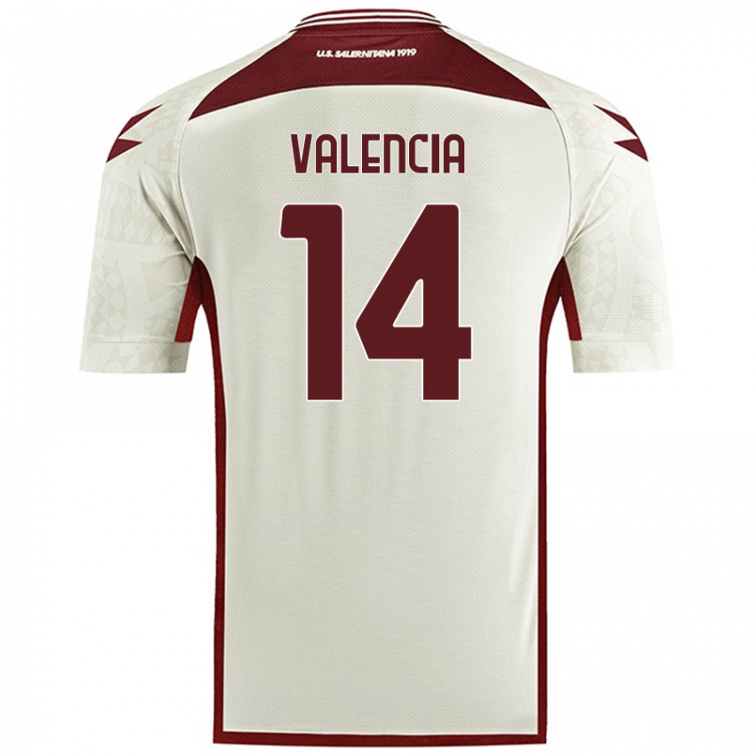 Mulher Camisola Diego Valencia #14 Cor Do Creme Alternativa 2024/25 Camisa