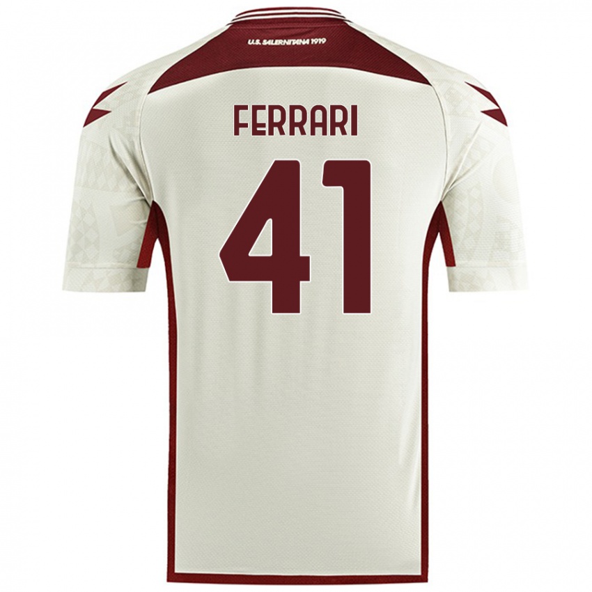 Mulher Camisola Tommaso Ferrari #41 Cor Do Creme Alternativa 2024/25 Camisa