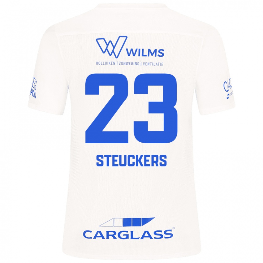 Mulher Camisola Jarne Steuckers #23 Branco Alternativa 2024/25 Camisa