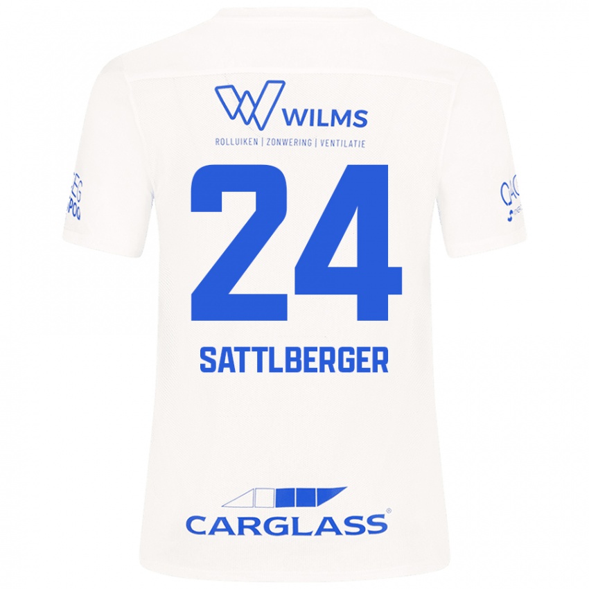 Mulher Camisola Nikolas Sattlberger #24 Branco Alternativa 2024/25 Camisa