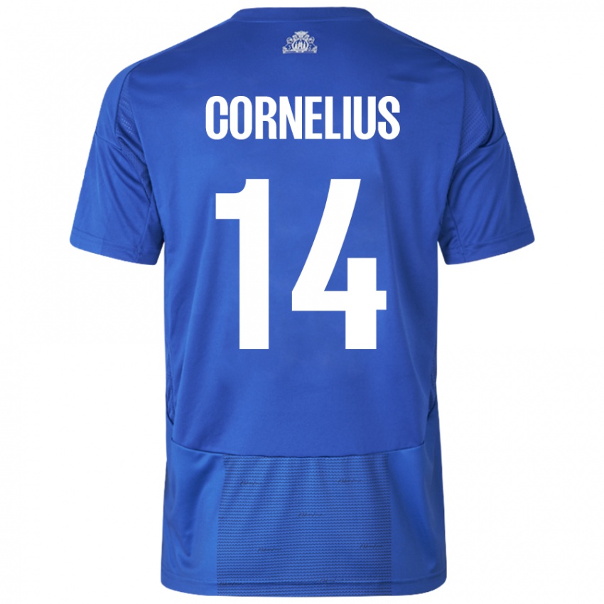 Mulher Camisola Andreas Cornelius #14 Azul Branco Alternativa 2024/25 Camisa