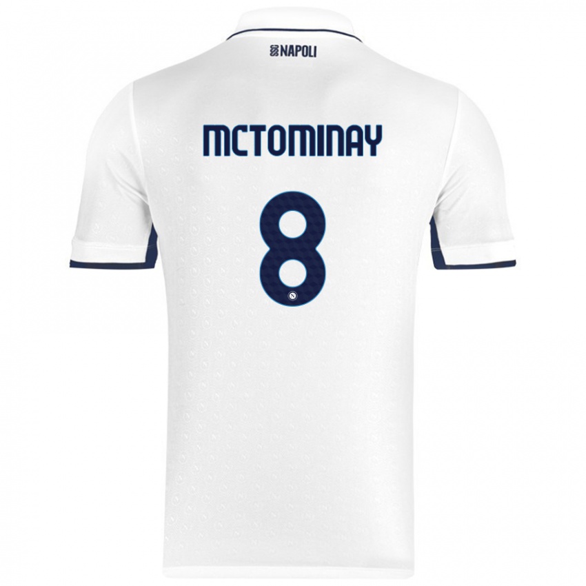 Criança Camisola Scott Mctominay #8 Azul Real Branco Alternativa 2024/25 Camisa