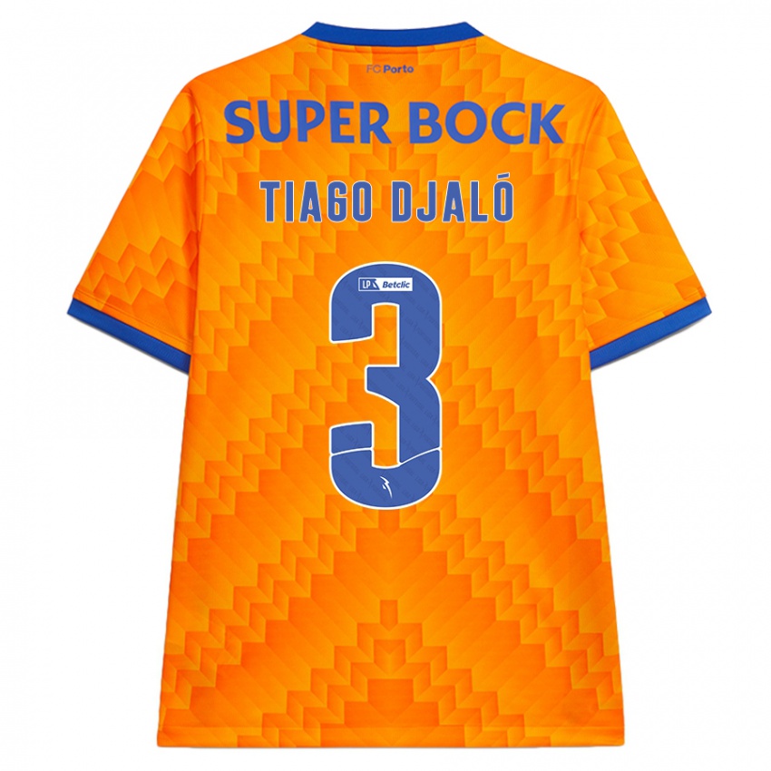 Criança Camisola Tiago Djaló #3 Laranja Alternativa 2024/25 Camisa