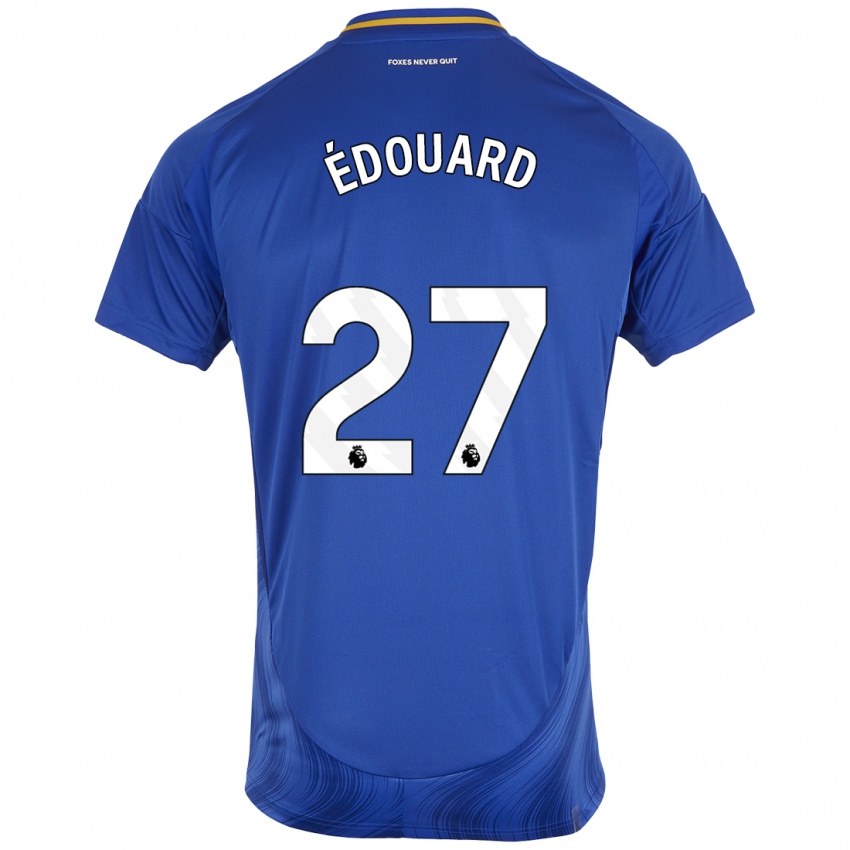 Criança Camisola Odsonne Edouard #27 Azul Branco Principal 2024/25 Camisa