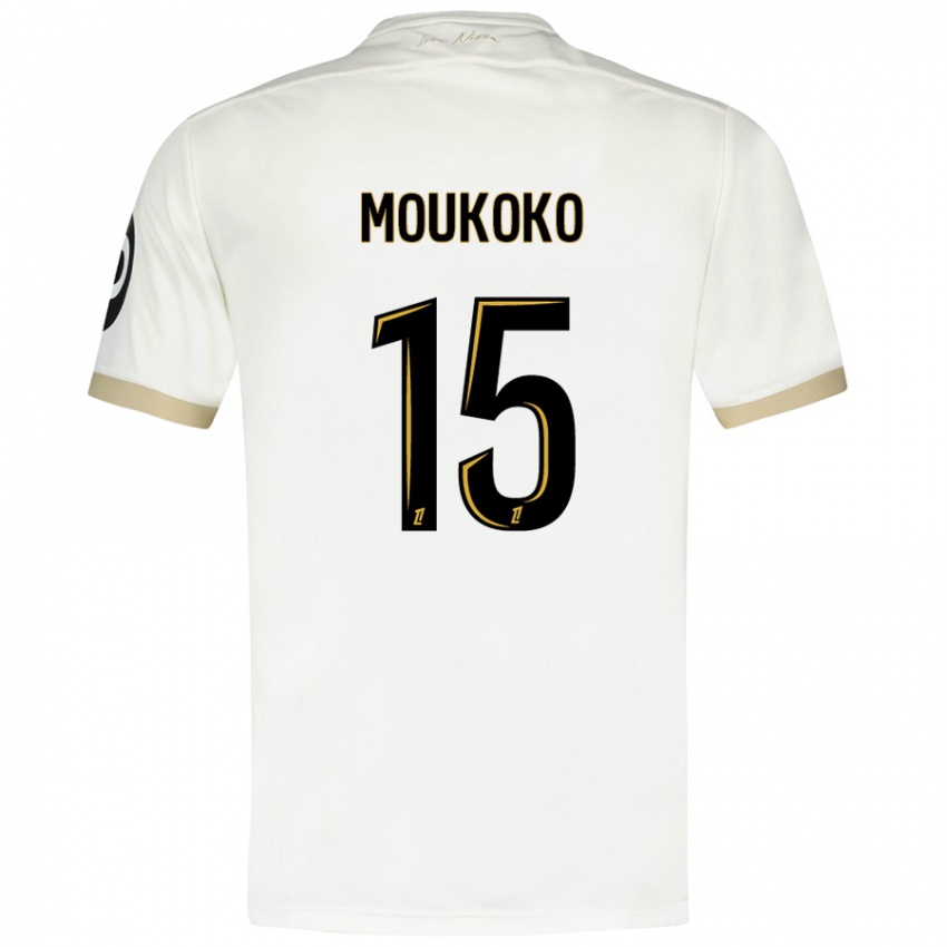 Criança Camisola Youssoufa Moukoko #15 Ouro Branco Alternativa 2024/25 Camisa