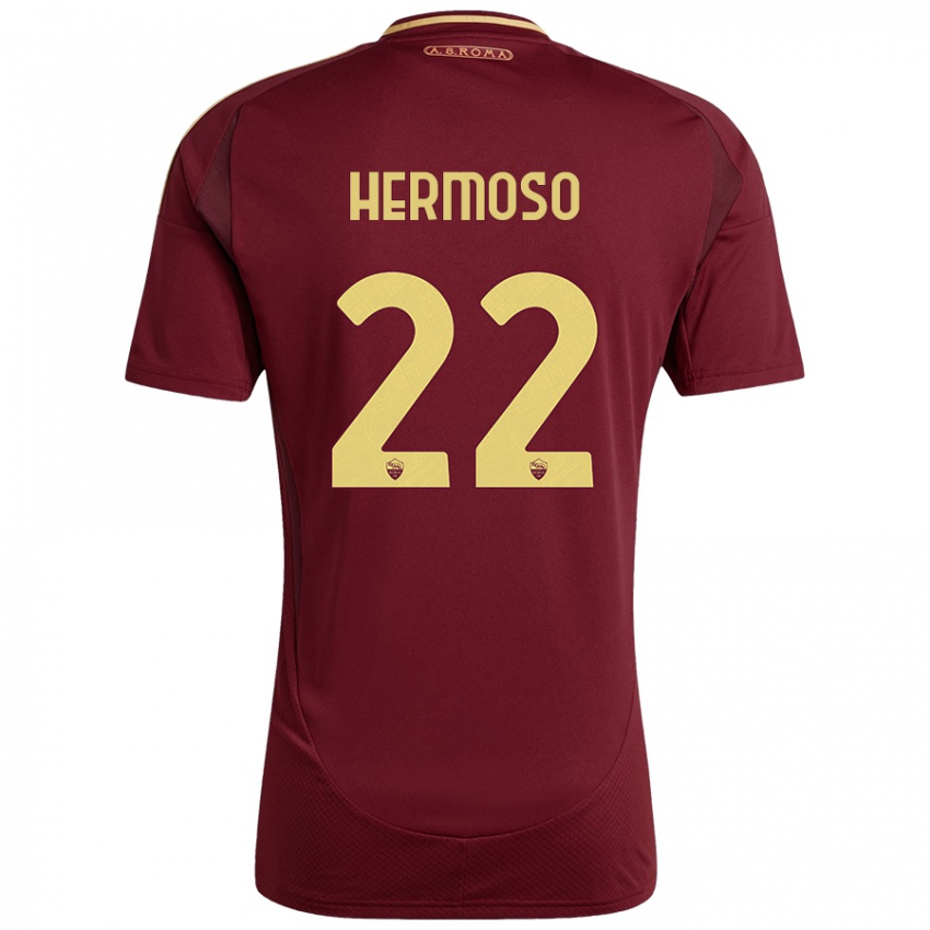 Homem Camisola Mario Hermoso #22 Ouro Castanho Vermelho Principal 2024/25 Camisa