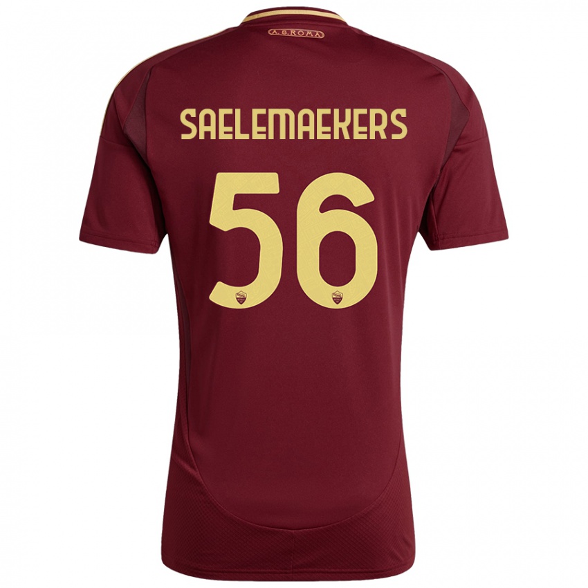 Homem Camisola Alexis Saelemaekers #56 Ouro Castanho Vermelho Principal 2024/25 Camisa