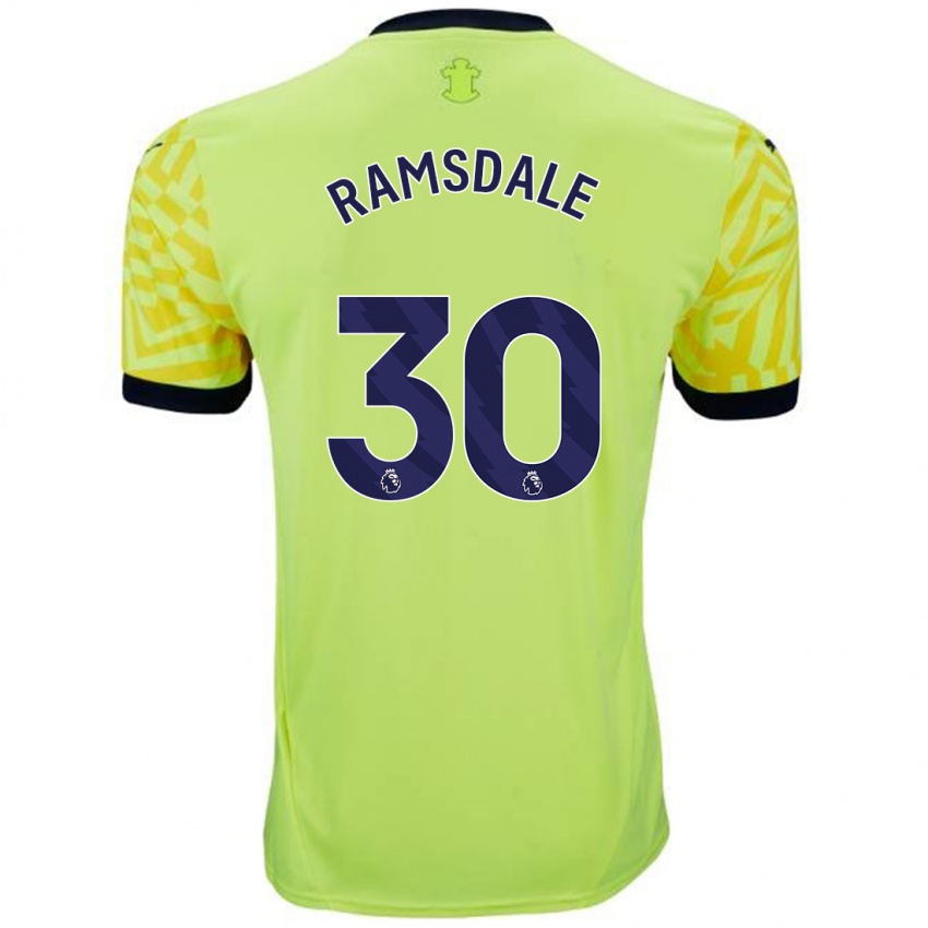 Homem Camisola Aaron Ramsdale #30 Amarelo Alternativa 2024/25 Camisa