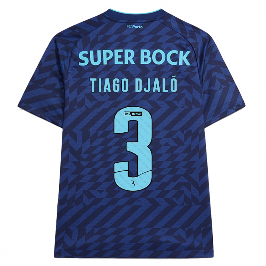 Homem Camisola Tiago Djaló #3 Azul-Marinho Terceiro 2024/25 Camisa