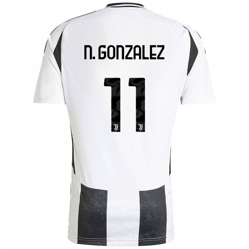 Homem Camisola Nicolas Gonzalez #11 Preto Branco Principal 2024/25 Camisa