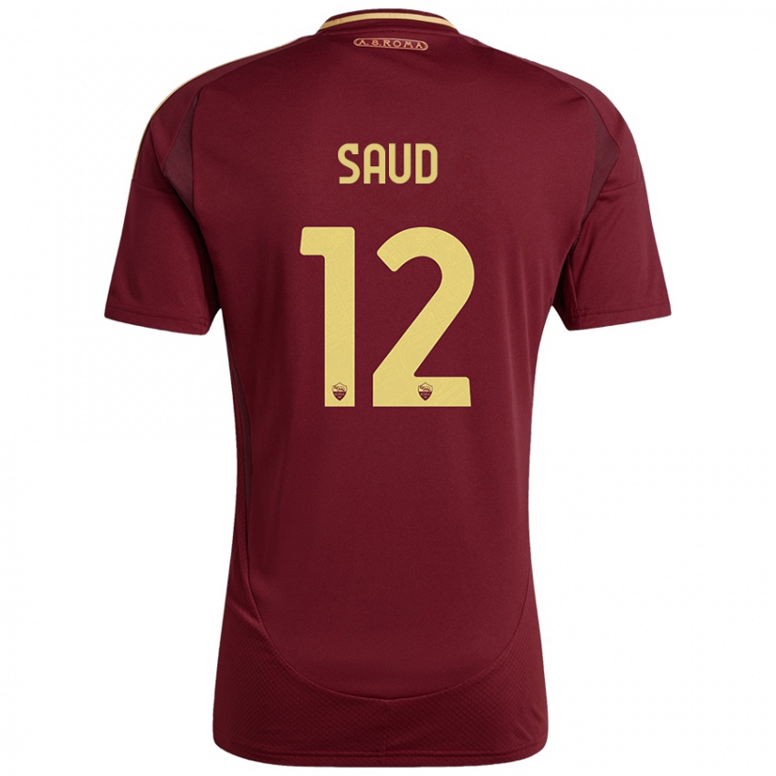 Homem Camisola Saud Abdulhamid #12 Ouro Castanho Vermelho Principal 2024/25 Camisa