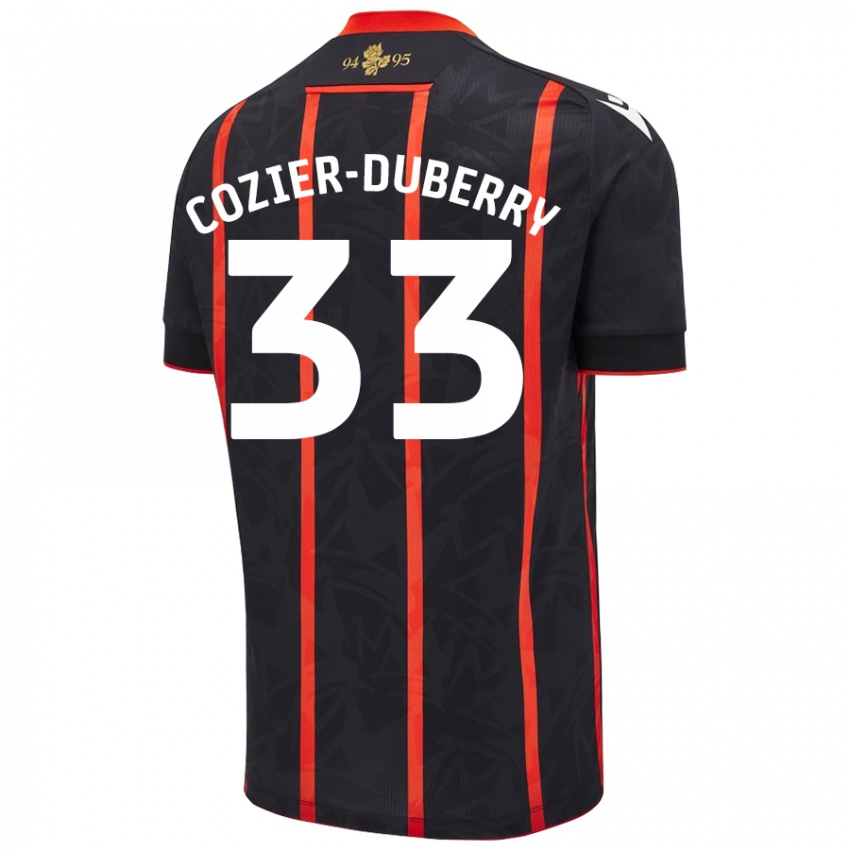 Mulher Camisola Amario Cozier-Duberry #33 Vermelho Preto Alternativa 2024/25 Camisa