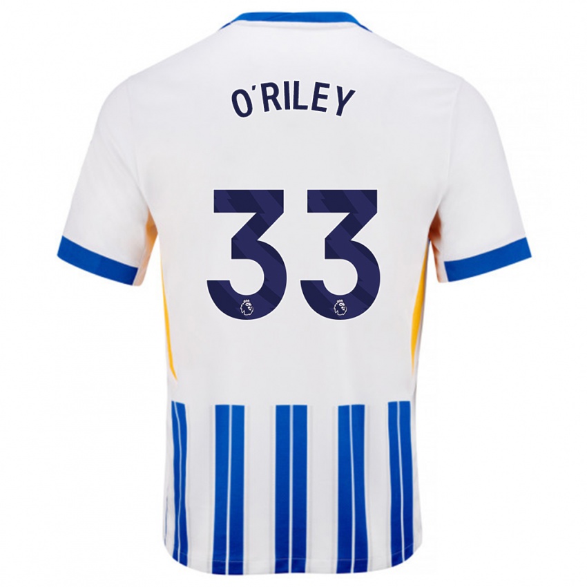 Mulher Camisola Matt O'riley #33 Branco Azul Principal 2024/25 Camisa