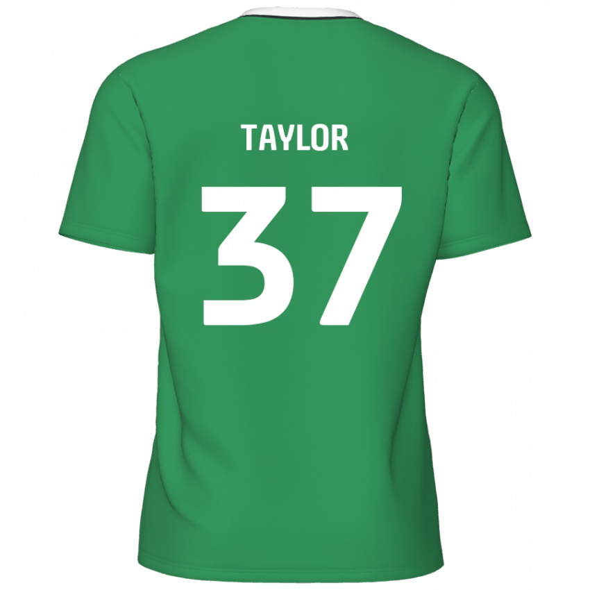 Mulher Camisola Caleb Taylor #37 Listras Brancas Verdes Alternativa 2024/25 Camisa