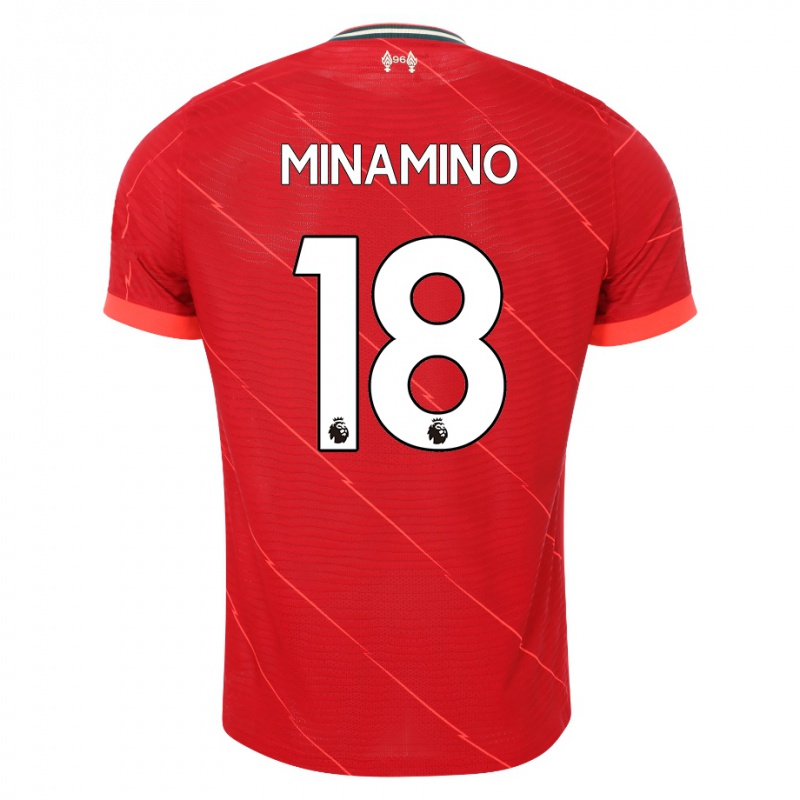 Mulher Camisola Takumi Minamino #18 Vermelho Principal 2021/22 Camisa