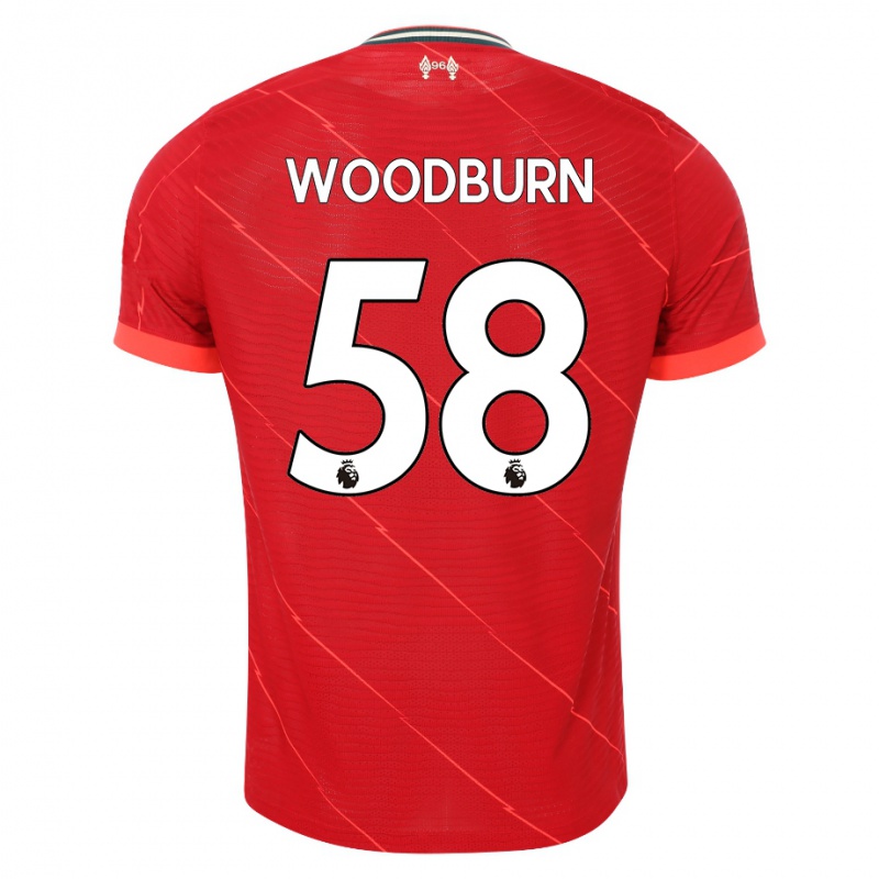 Mulher Camisola Ben Woodburn #58 Vermelho Principal 2021/22 Camisa