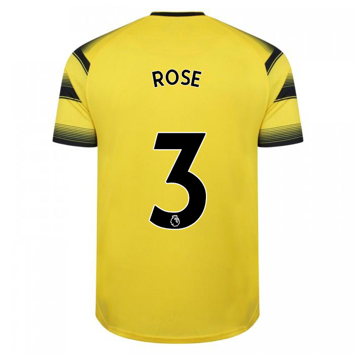 Mulher Camisola Danny Rose #3 Amarelo Preto Principal 2021/22 Camisa