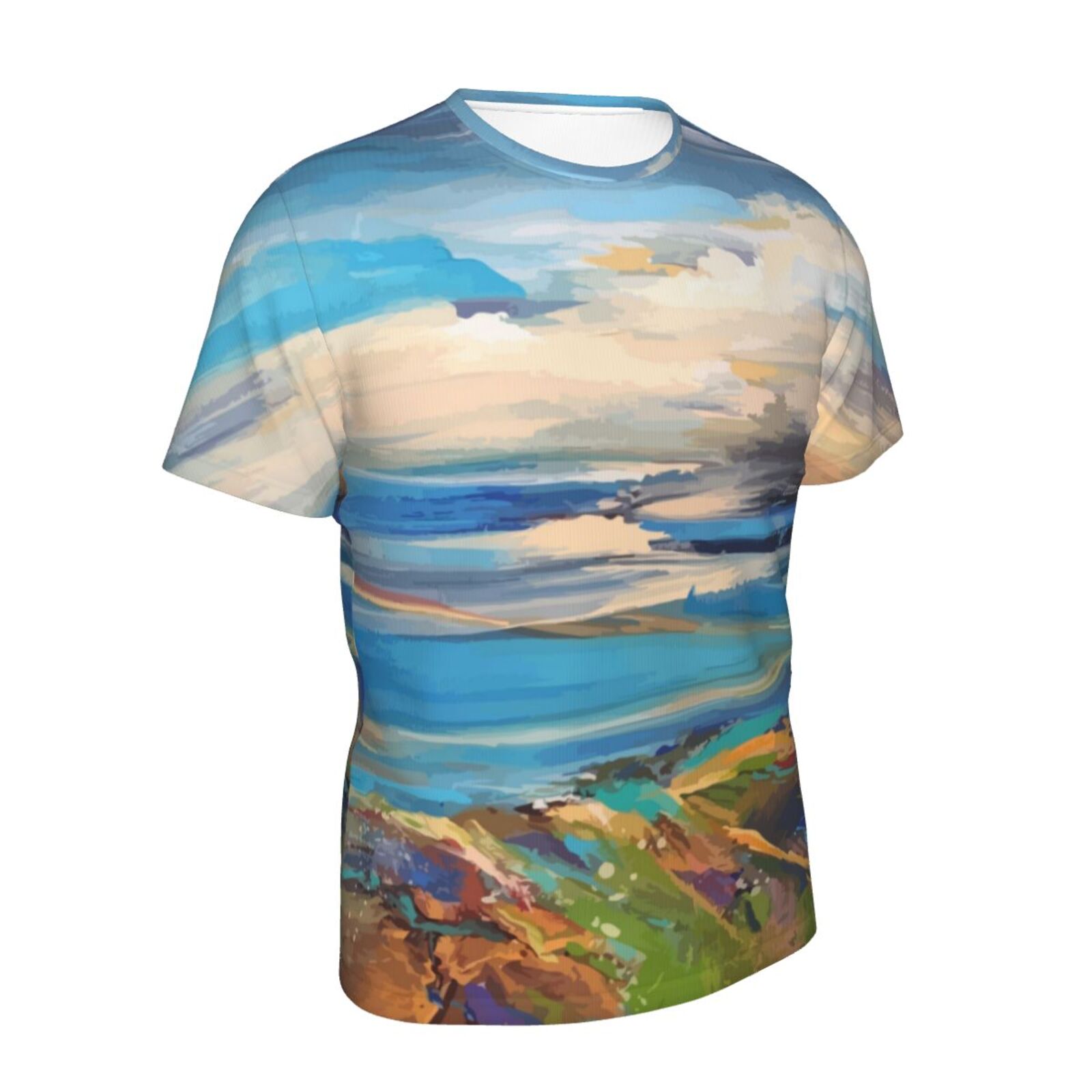 Camiseta Clássica Blue Distance Elementos De Pintura