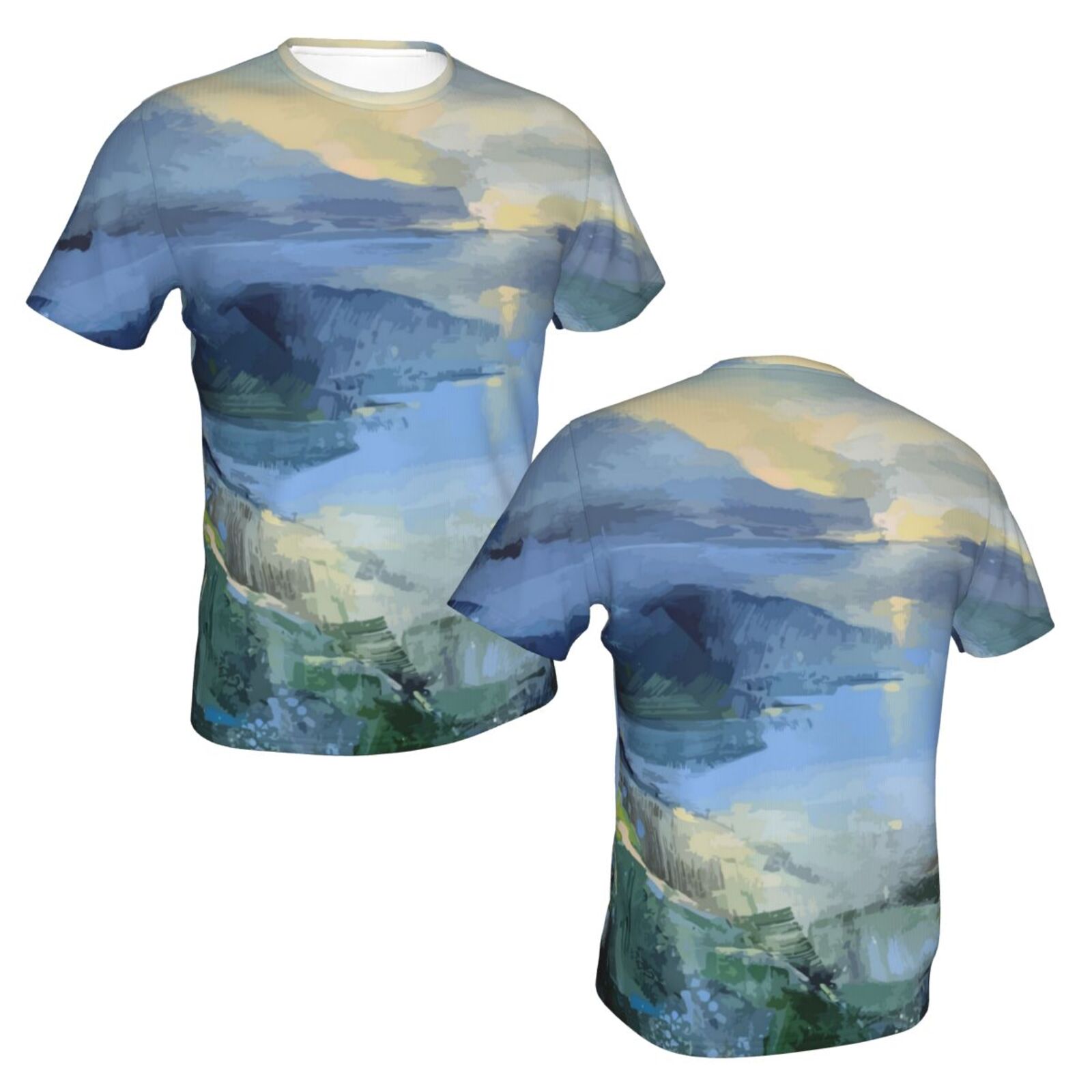 Camiseta Clássica Do Calm Sea Elementos De Pintura