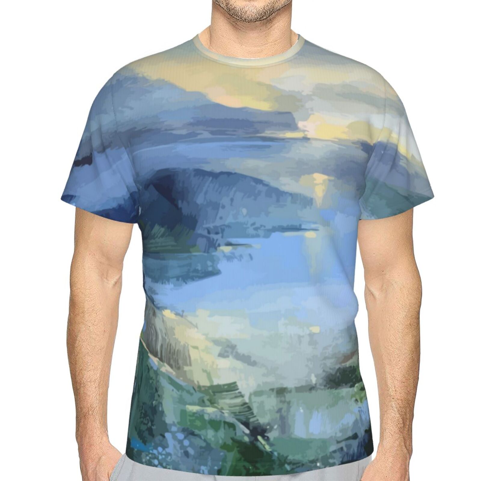 Camiseta Clássica Do Calm Sea Elementos De Pintura