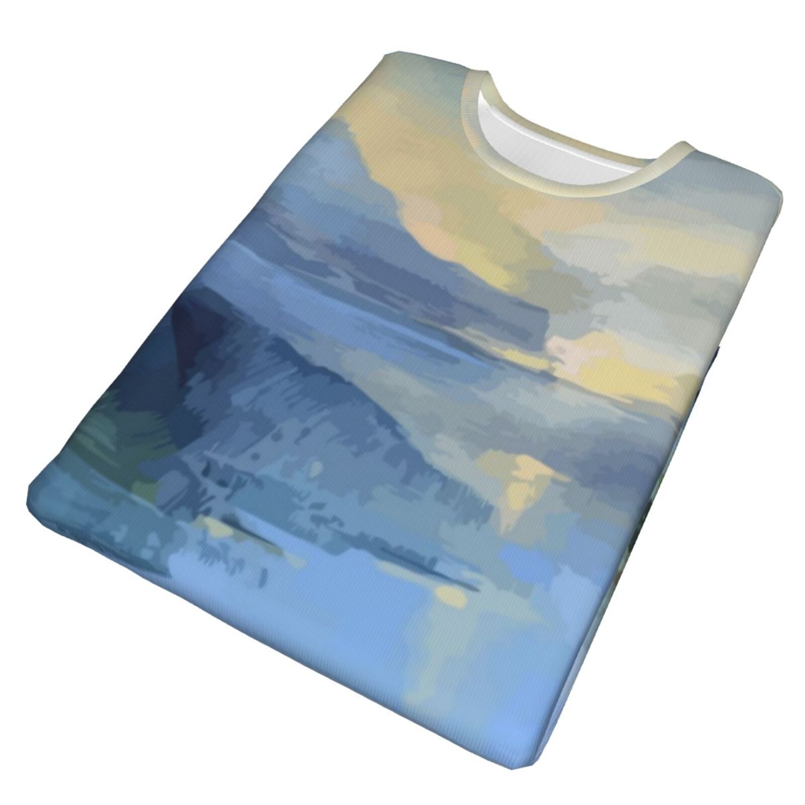 Camiseta Clássica Do Calm Sea Elementos De Pintura