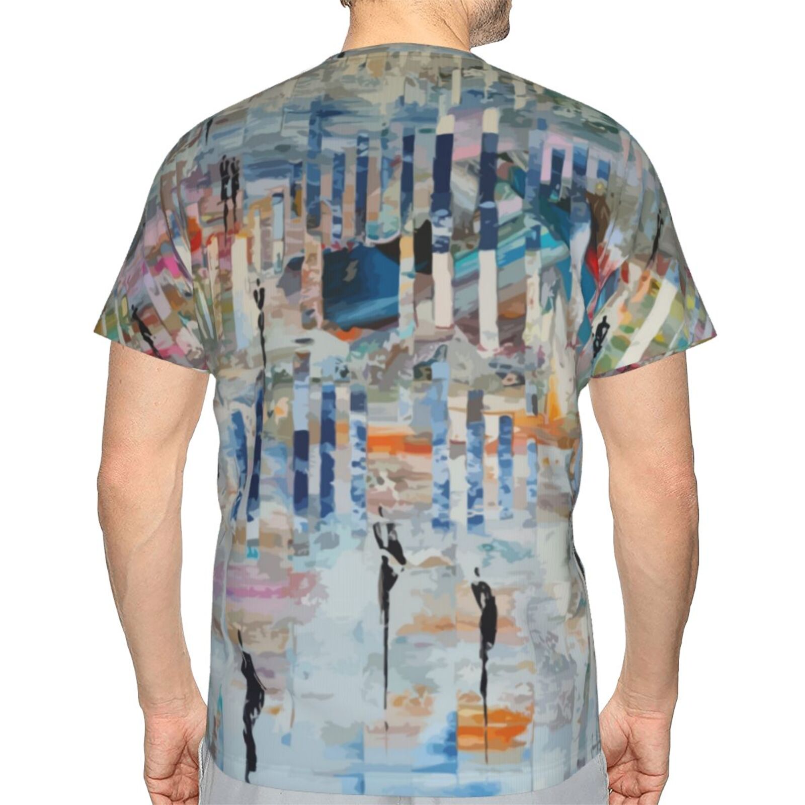 Camiseta Clássica Caminhe Em Um Mundo Abstrato De Pintura Com Elementos