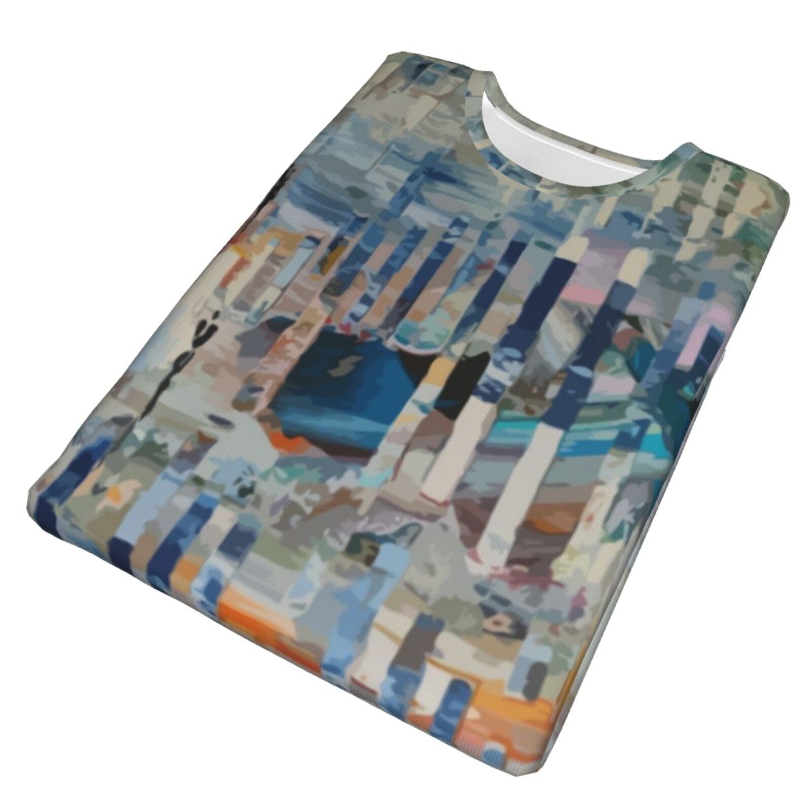 Camiseta Clássica Caminhe Em Um Mundo Abstrato De Pintura Com Elementos