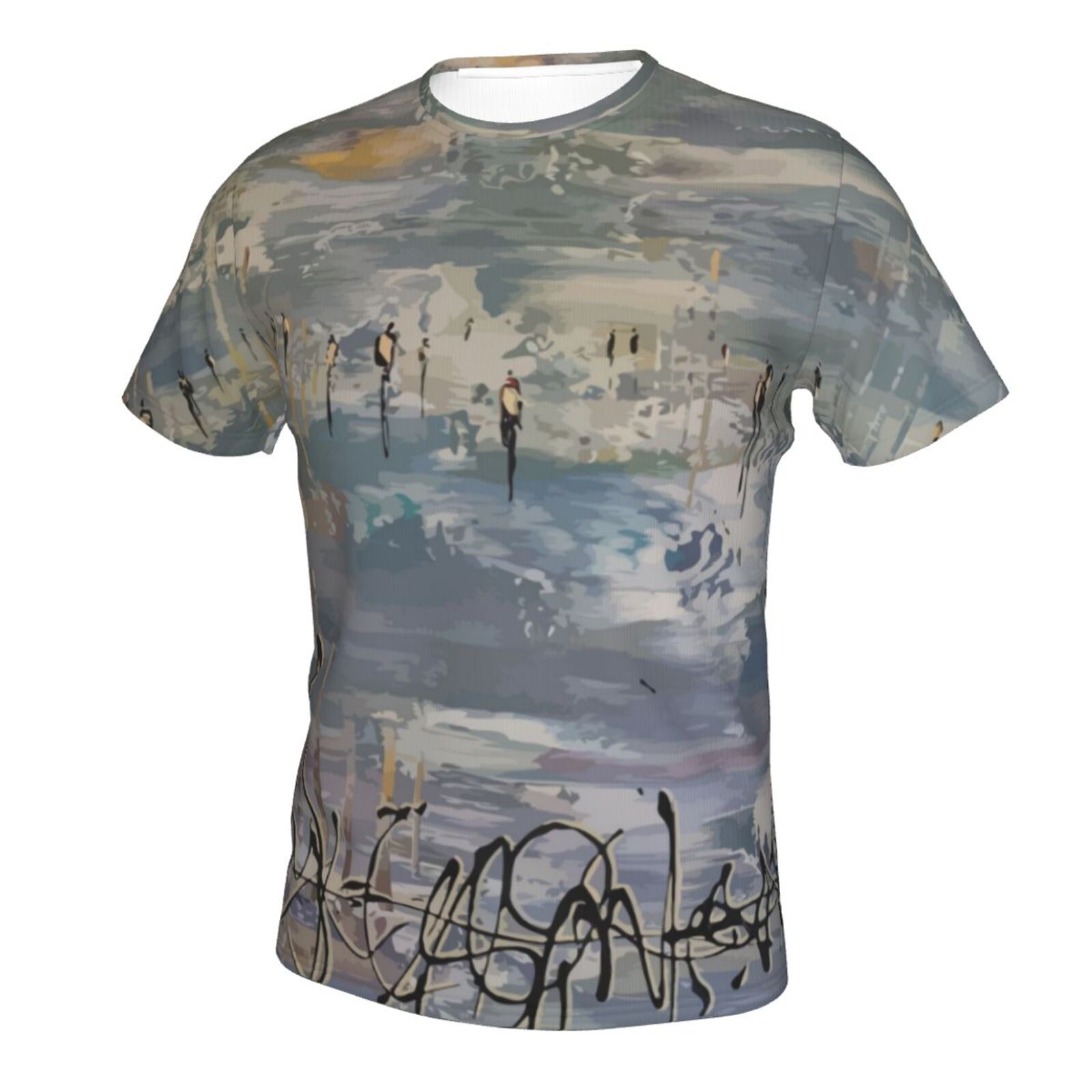 Camiseta Clássica Do Talk To The Clouds Elementos De Pintura