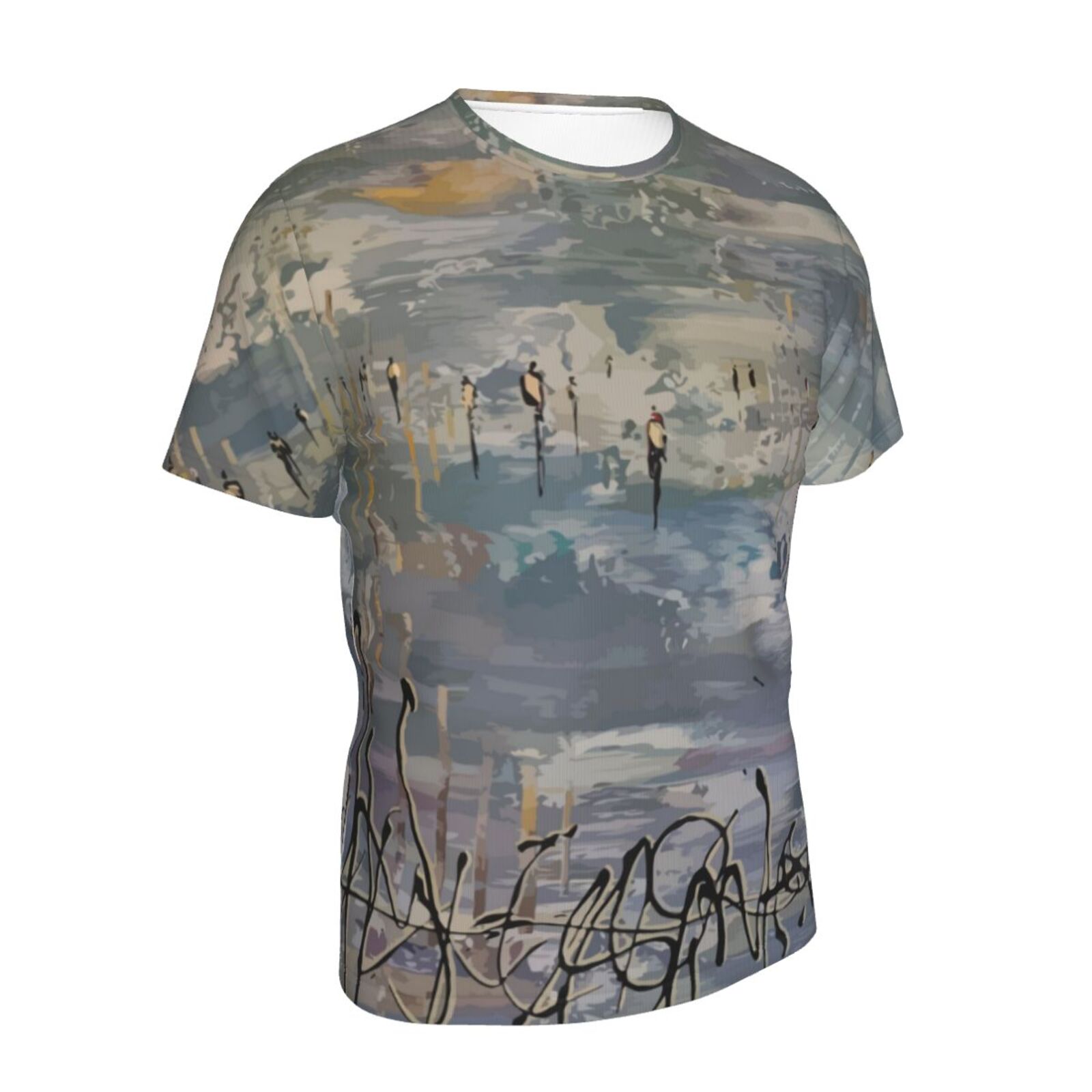 Camiseta Clássica Do Talk To The Clouds Elementos De Pintura
