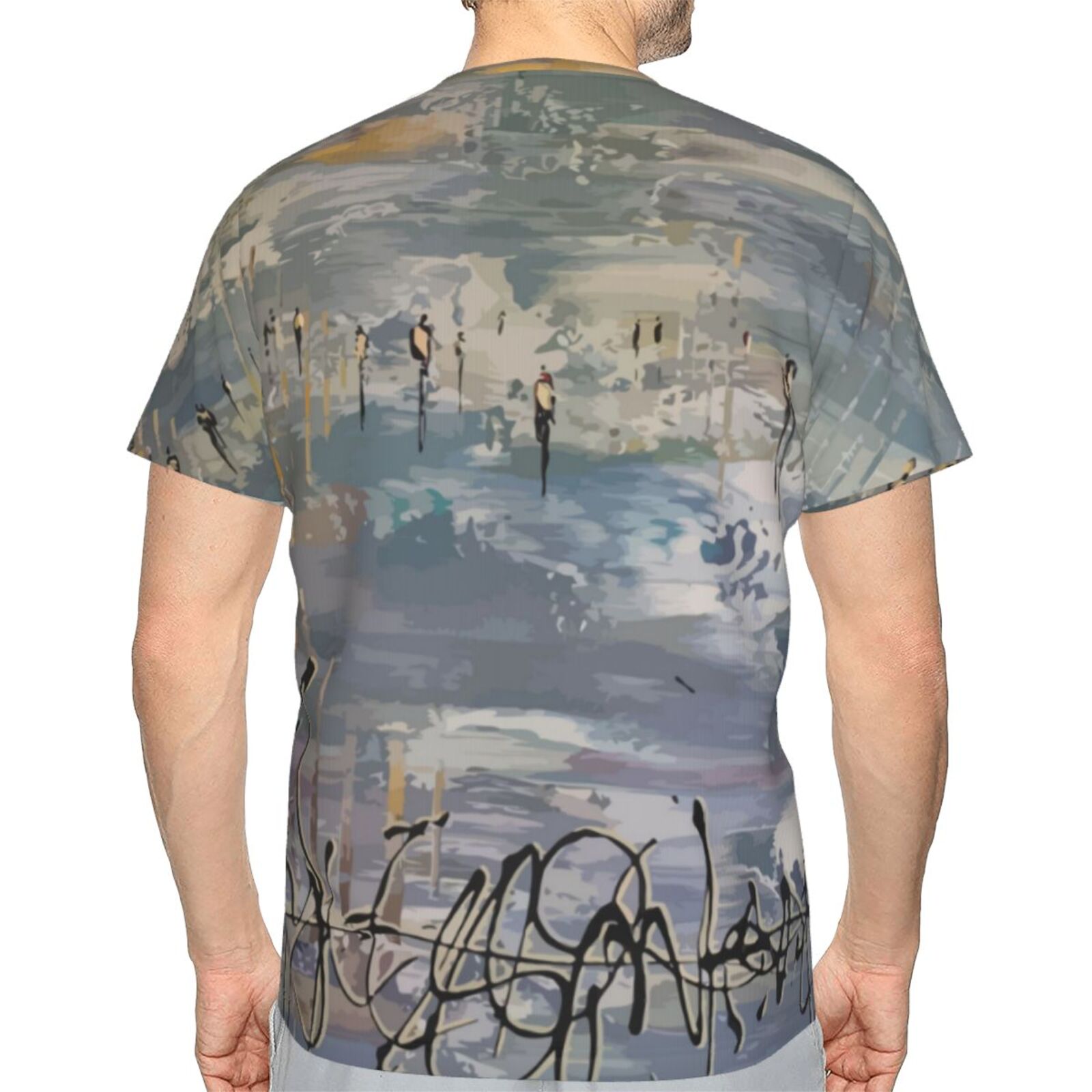 Camiseta Clássica Do Talk To The Clouds Elementos De Pintura
