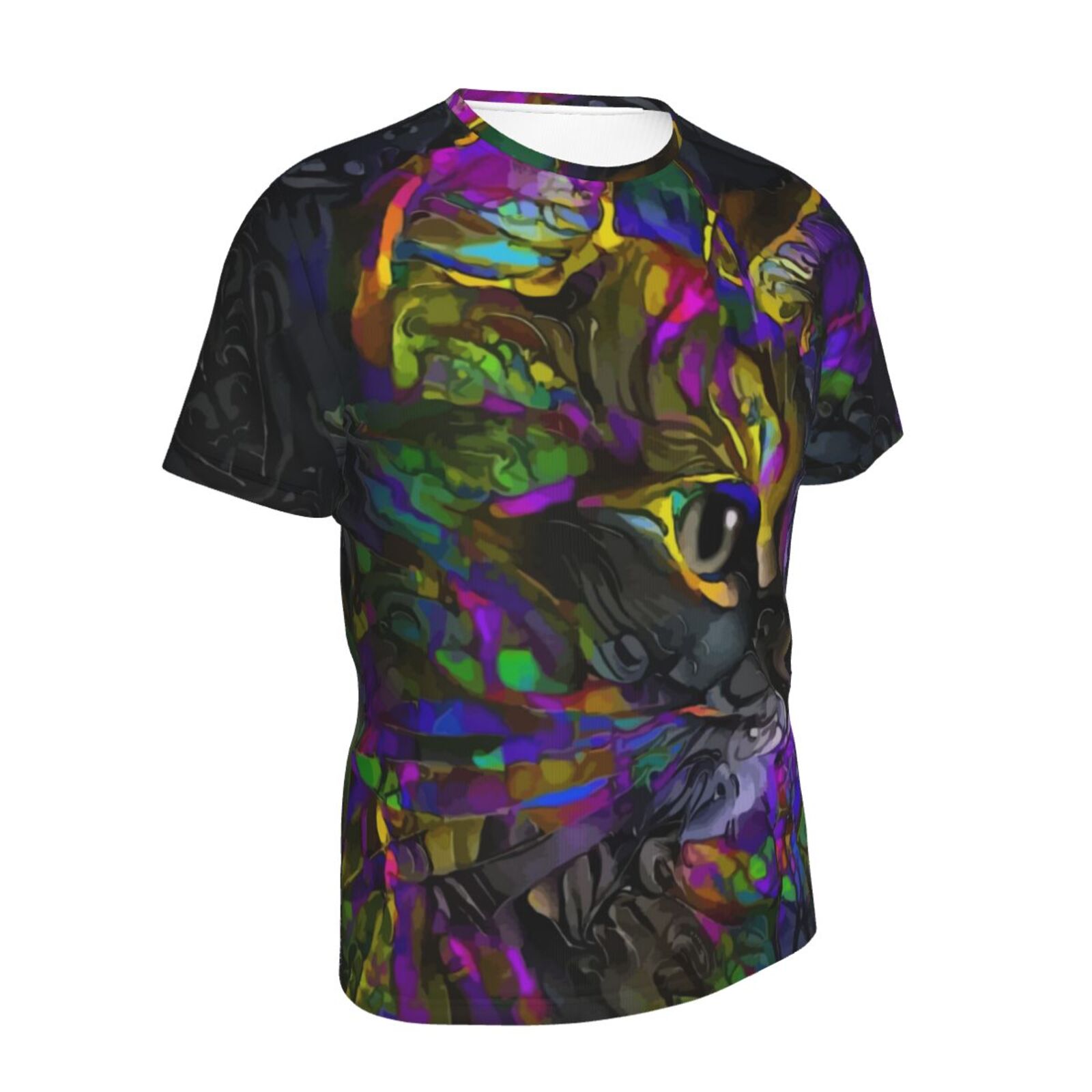 Camiseta Clássica Hanzy Gato Elementos De Mídia Mista