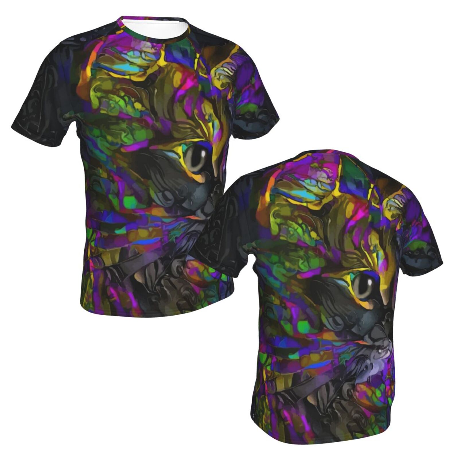 Camiseta Clássica Hanzy Gato Elementos De Mídia Mista