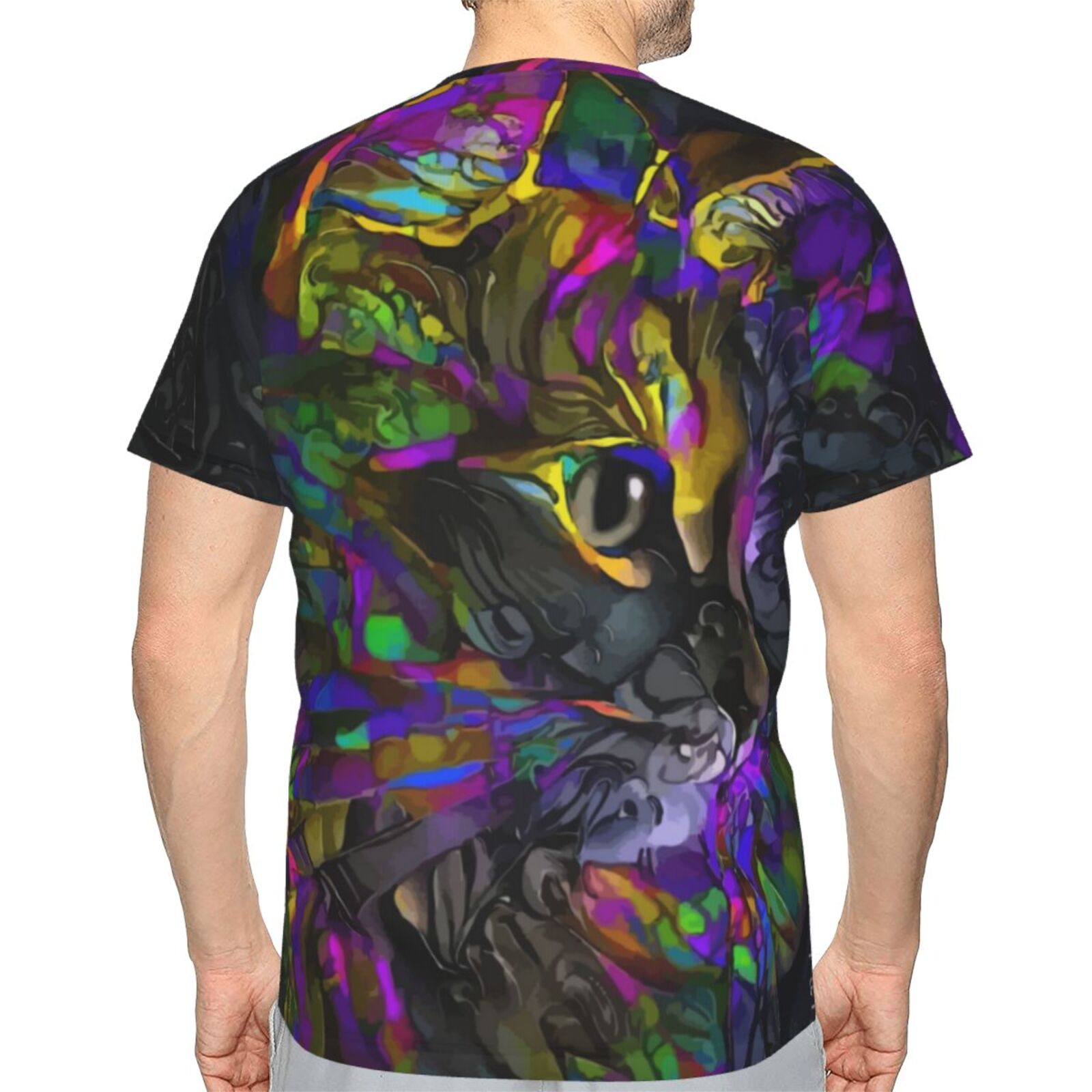 Camiseta Clássica Hanzy Gato Elementos De Mídia Mista