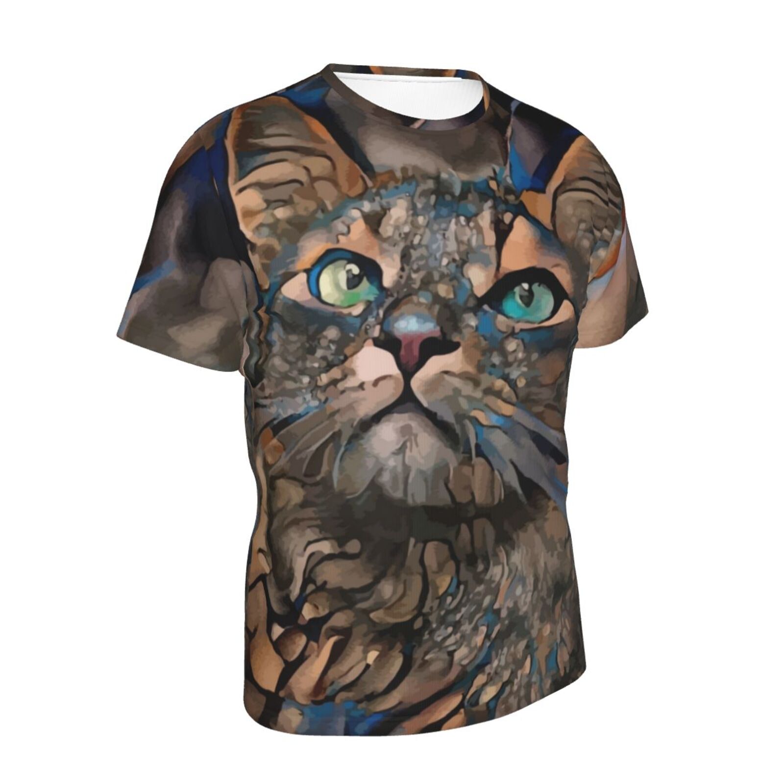 Camiseta Clássica Lindo Gato Elementos De Mídia Mista