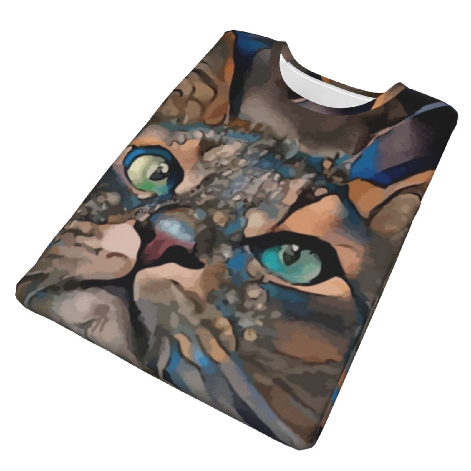 Camiseta Clássica Lindo Gato Elementos De Mídia Mista