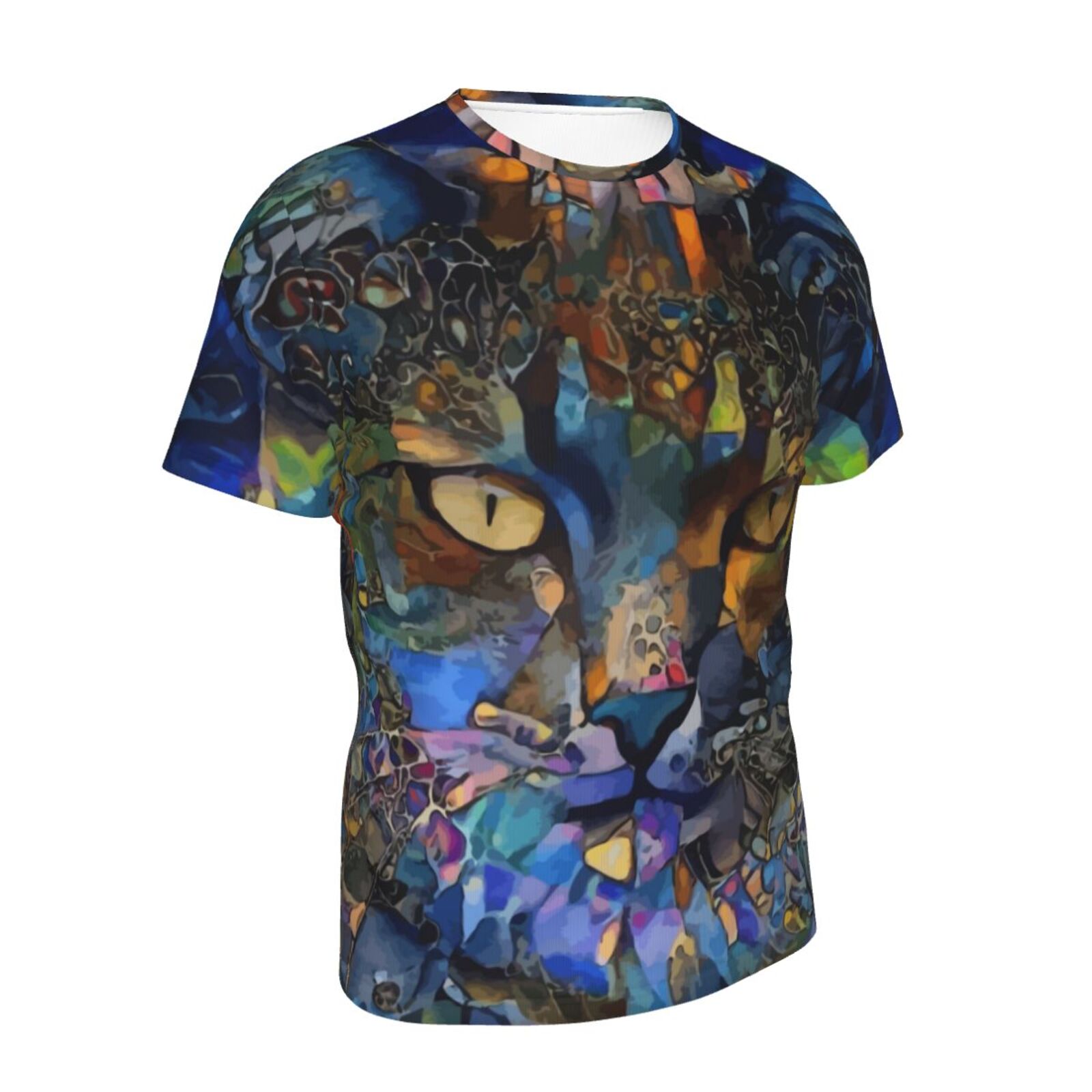 Camiseta Clássica Kanda Gato Elementos De Mídia Mista