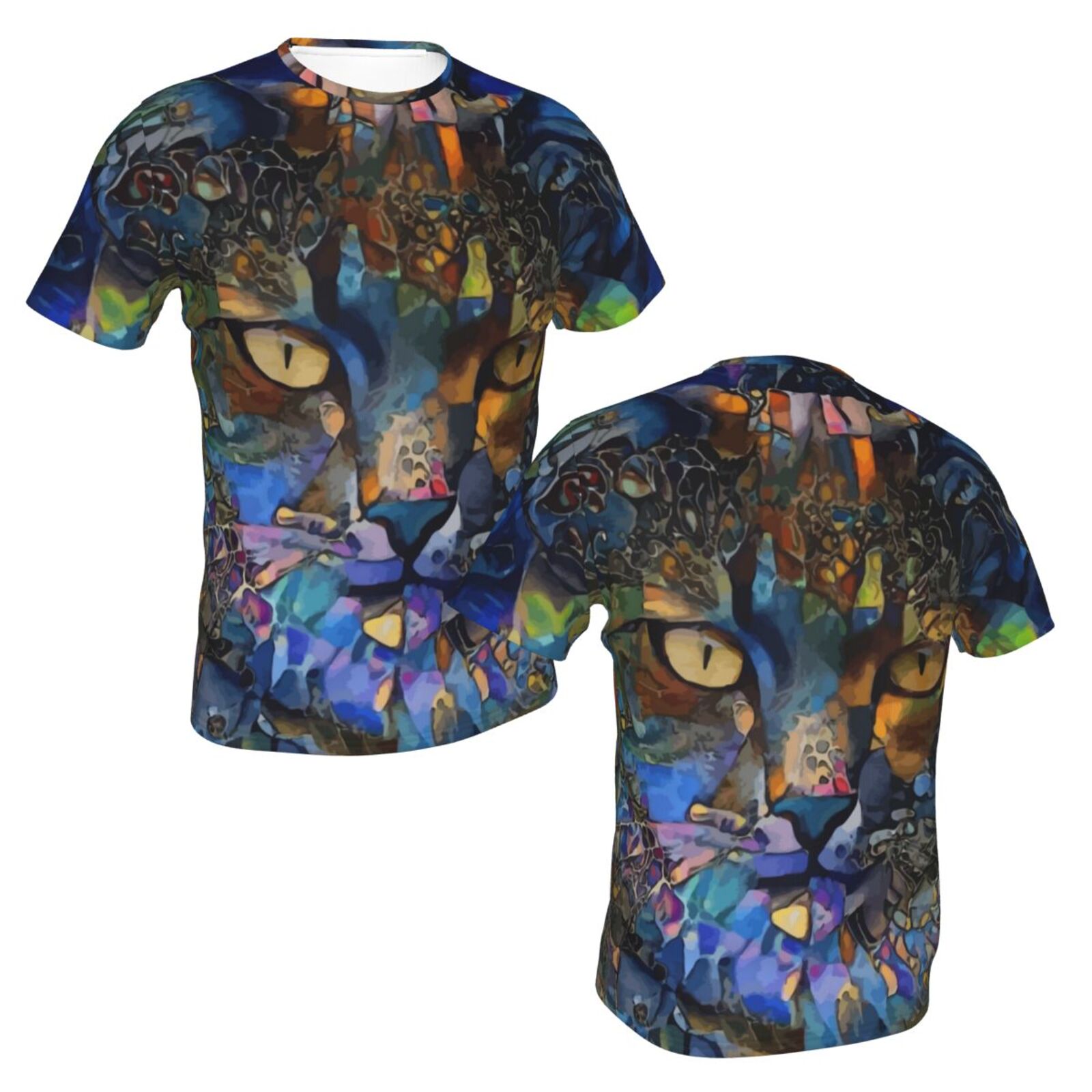 Camiseta Clássica Kanda Gato Elementos De Mídia Mista