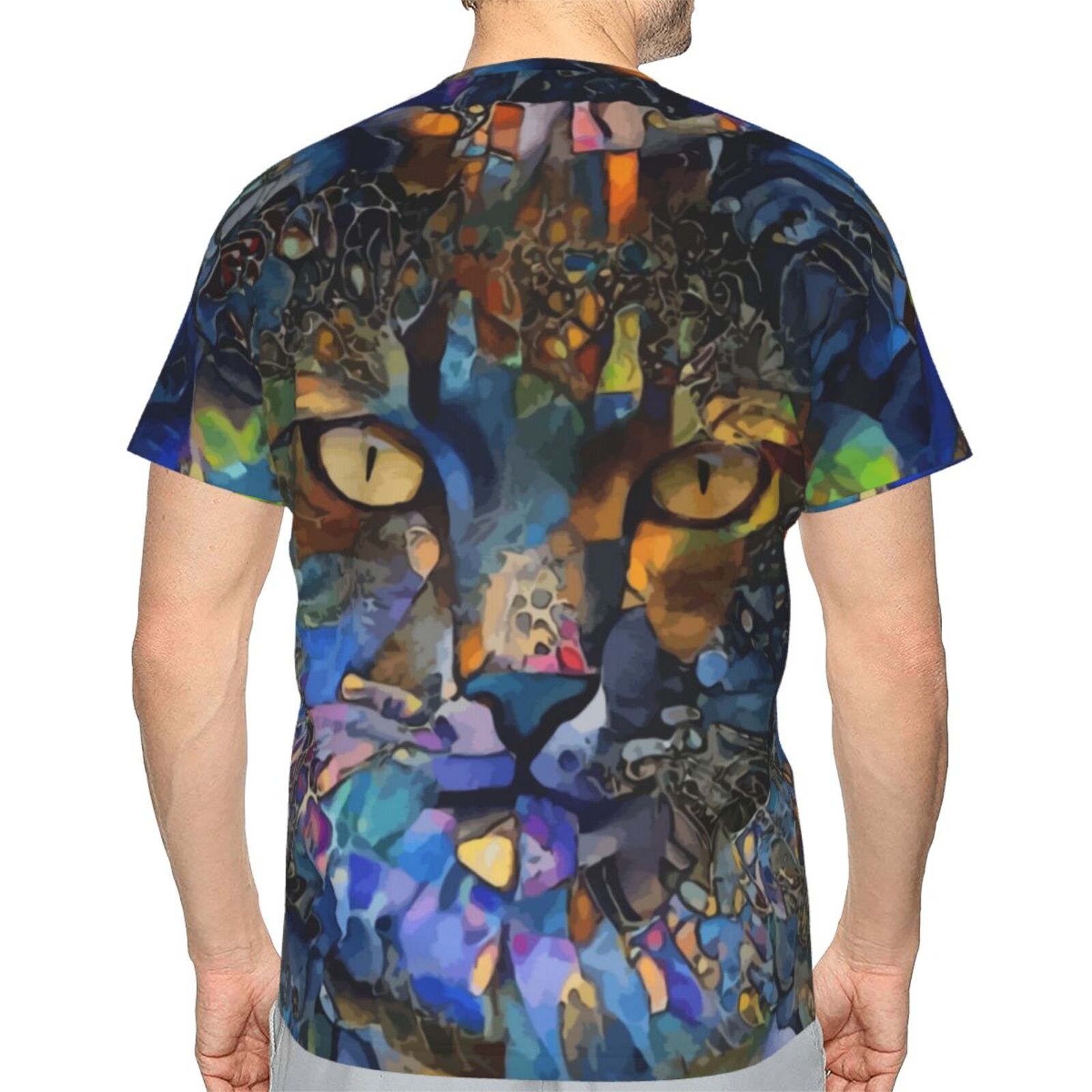 Camiseta Clássica Kanda Gato Elementos De Mídia Mista