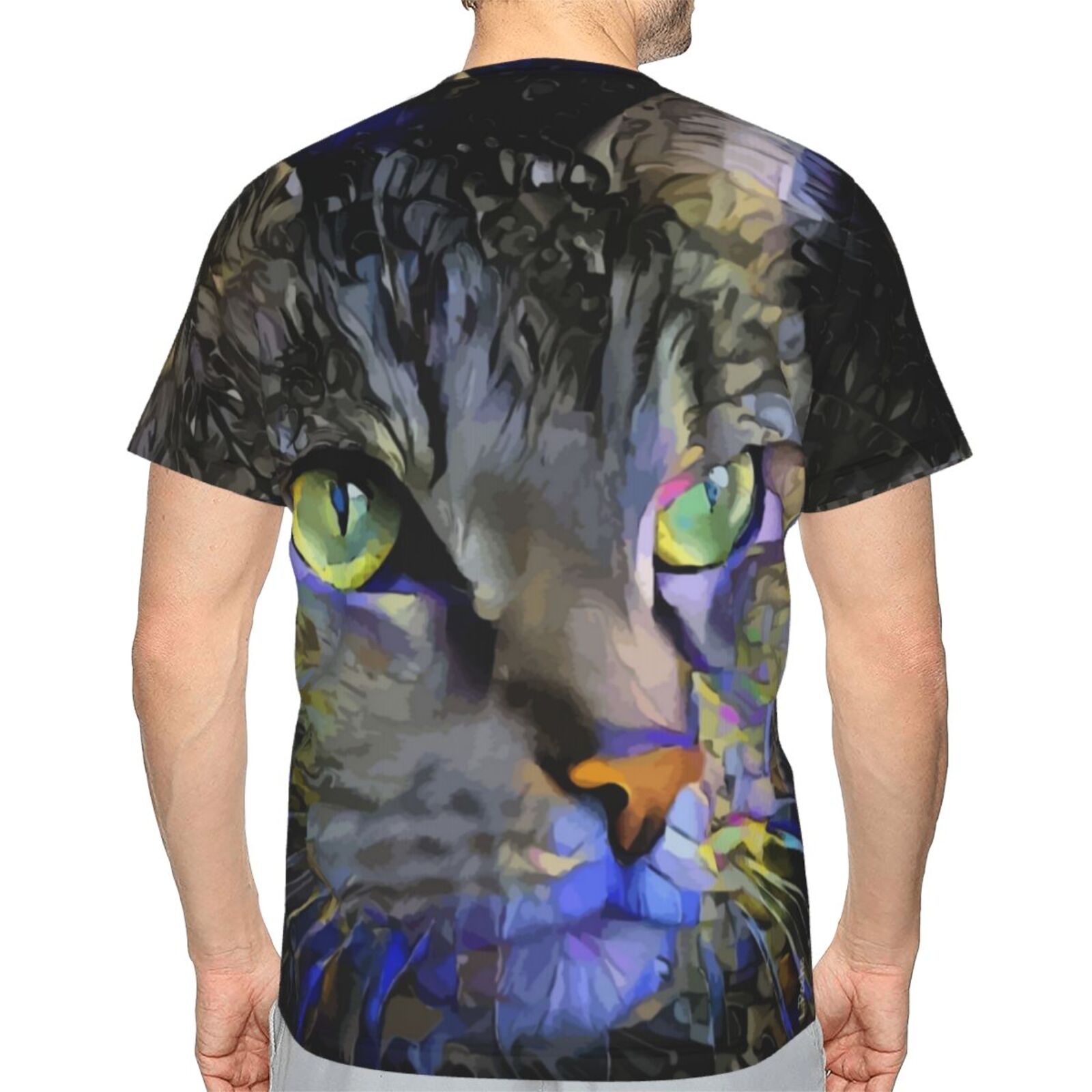 Camiseta Clássica Sadyboy Gato Elementos De Mídia Mista