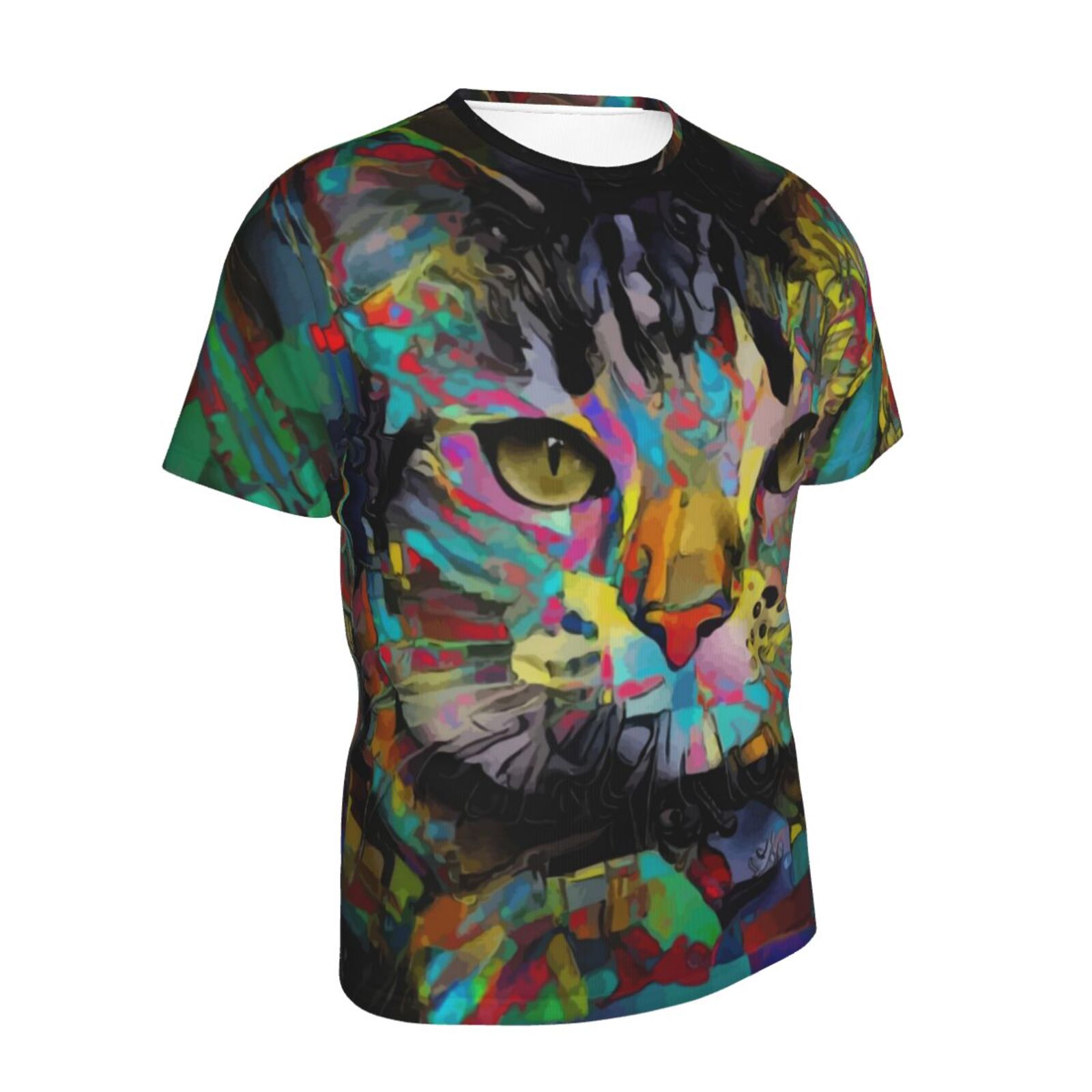 Camiseta Clássica Sadhu Gato Elementos De Mídia Mista