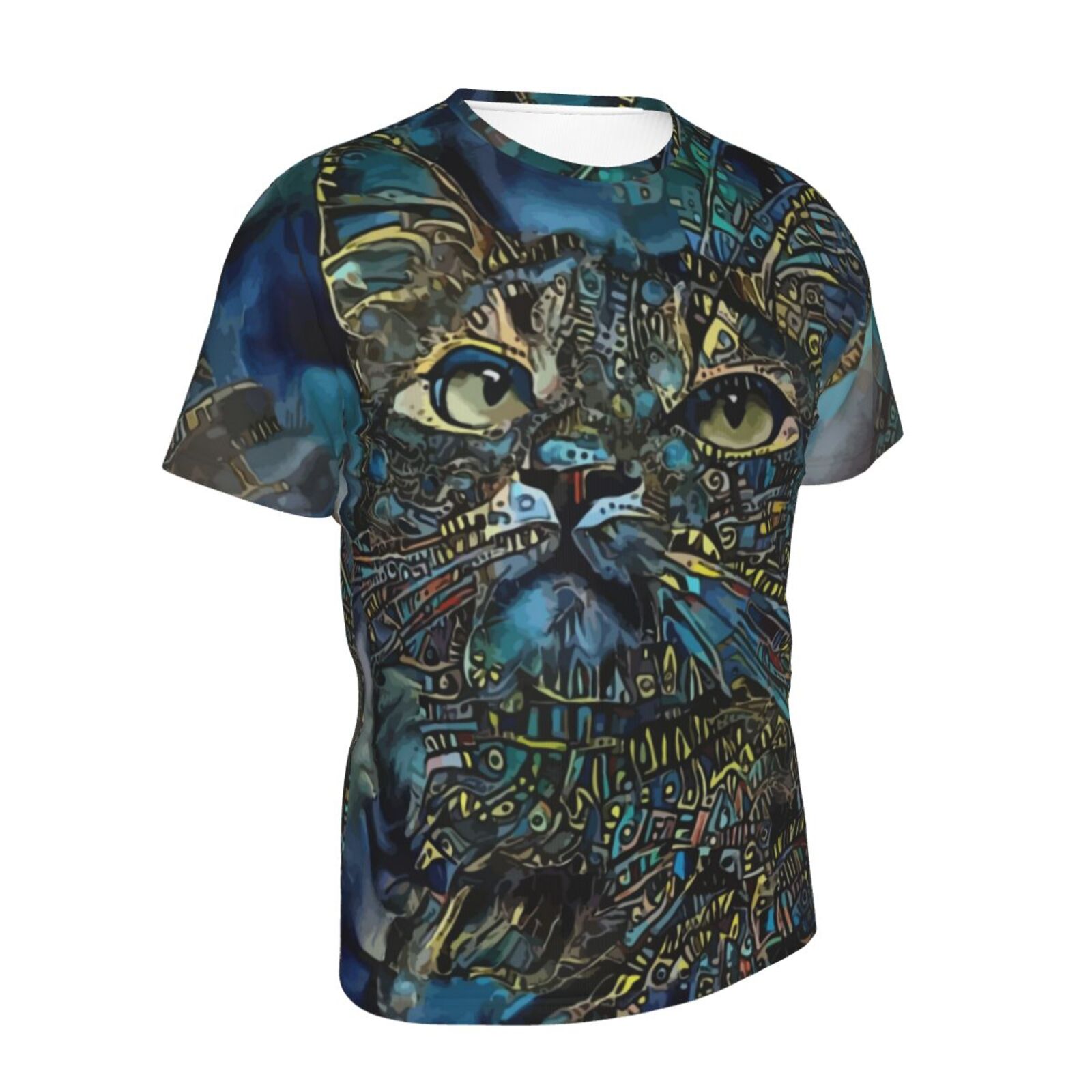 Camiseta Clássica Tzany Gato Elementos De Mídia Mista