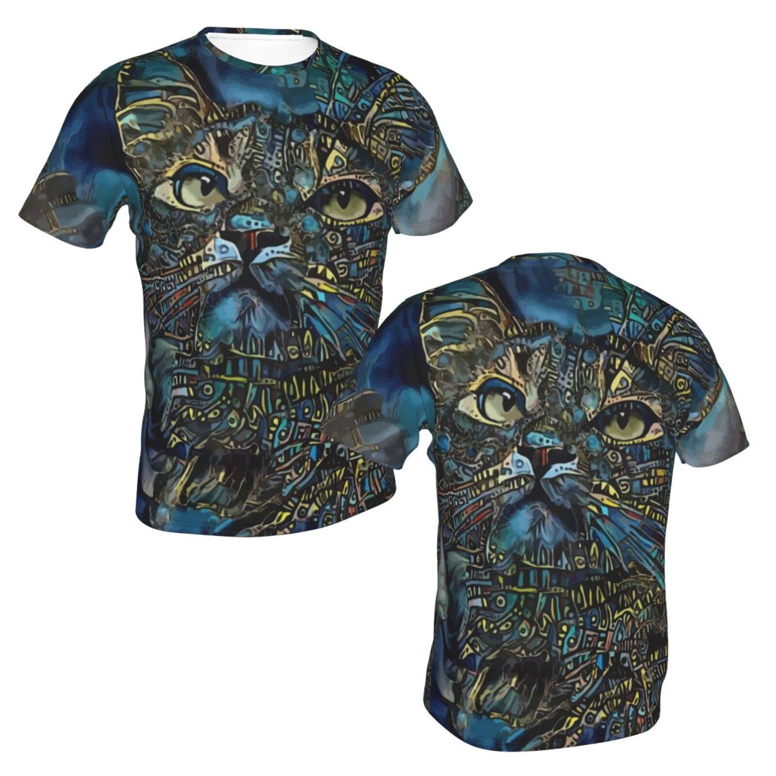 Camiseta Clássica Tzany Gato Elementos De Mídia Mista