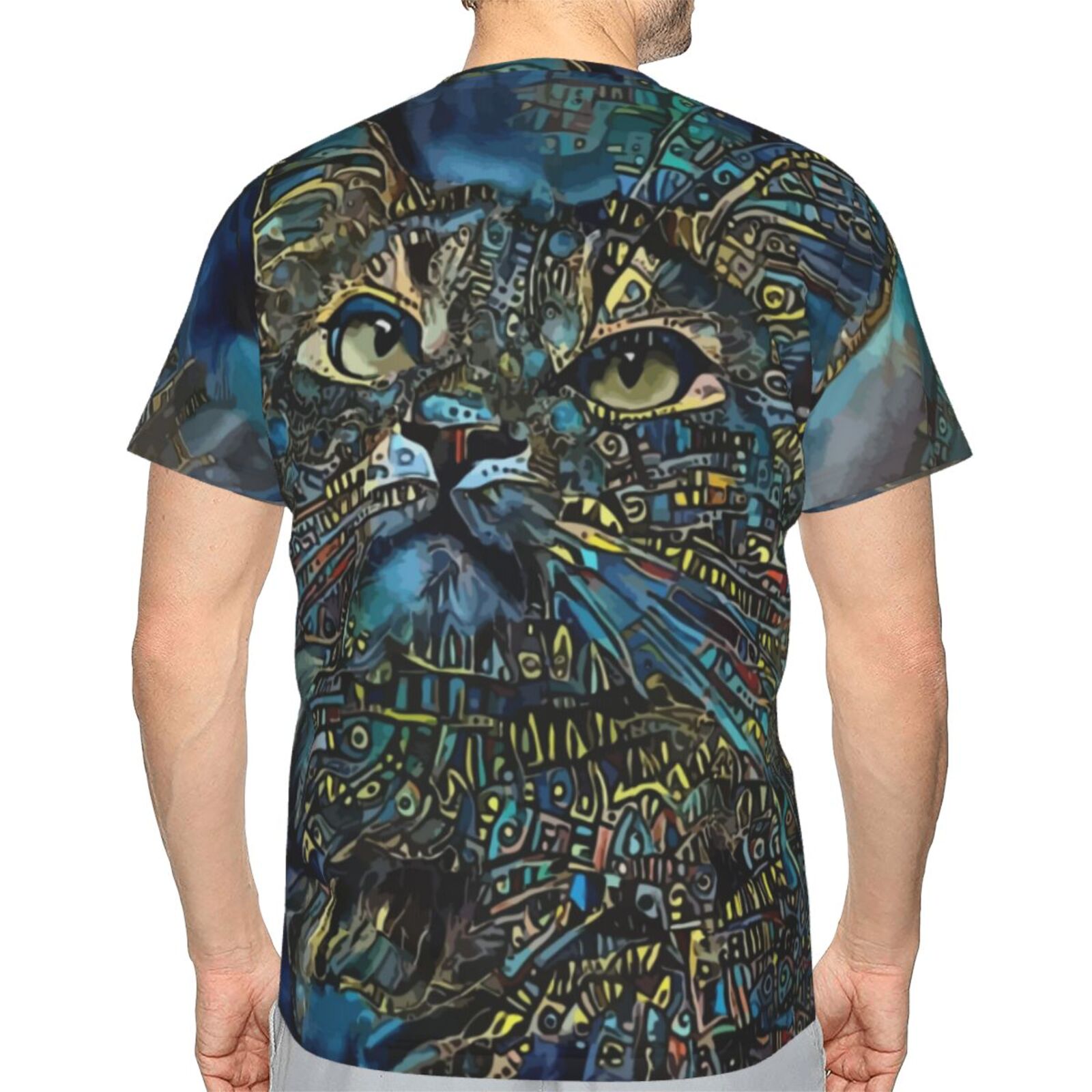 Camiseta Clássica Tzany Gato Elementos De Mídia Mista