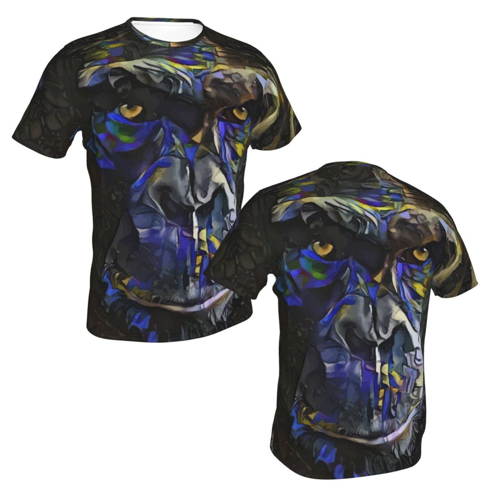 Camiseta Clássica Malcom Blue Monkey Elementos De Mídia Mista