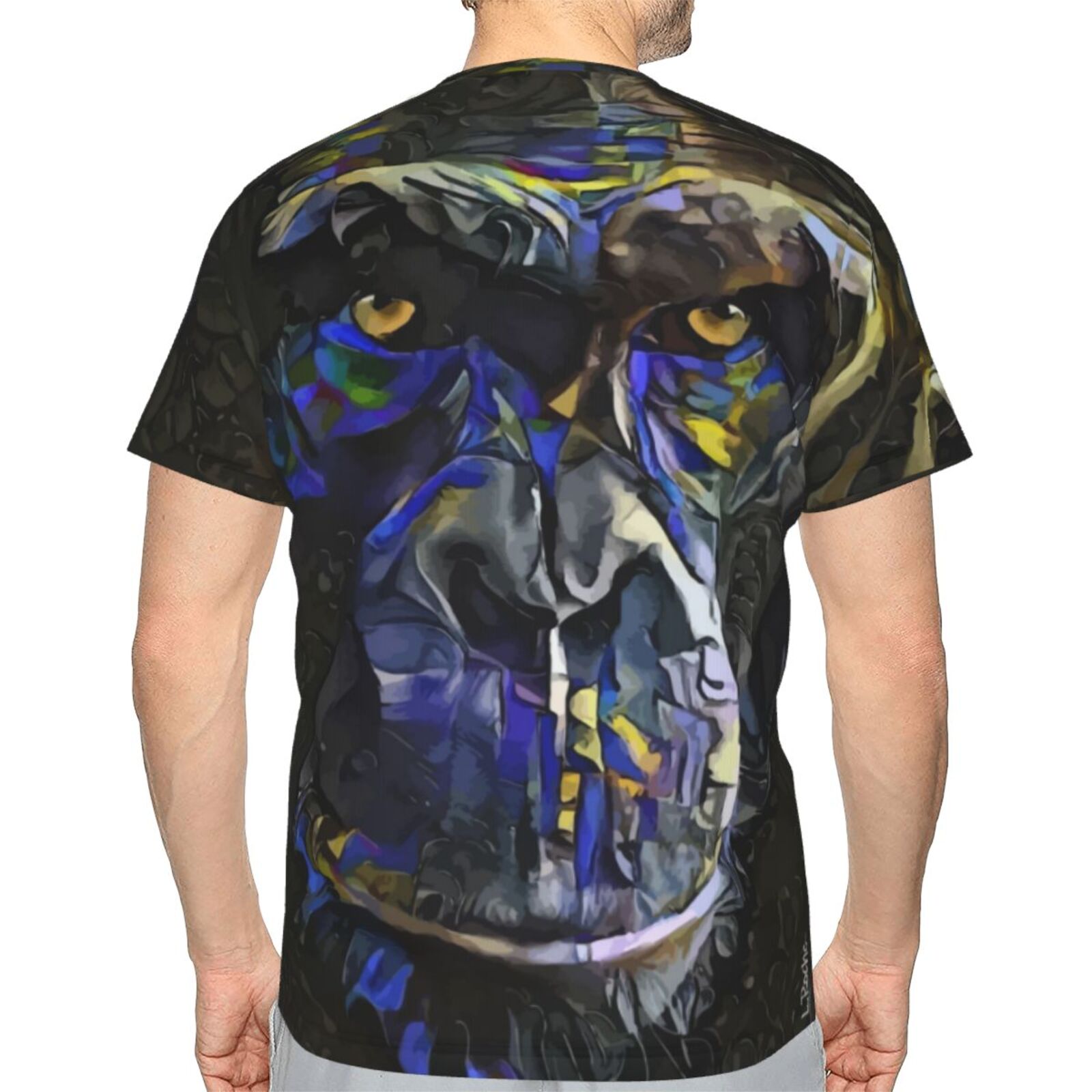 Camiseta Clássica Malcom Blue Monkey Elementos De Mídia Mista